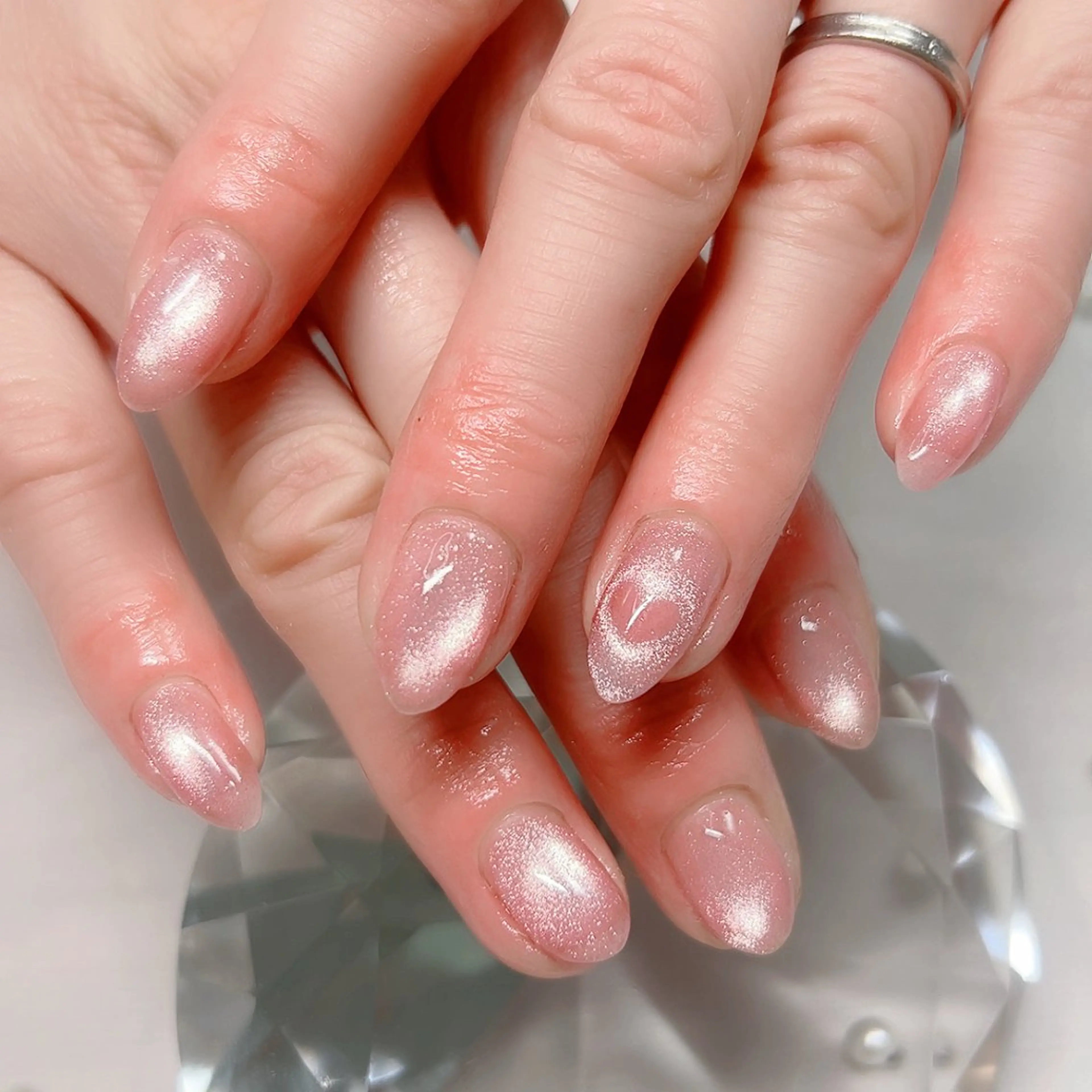 ネイル フレンチネイル ハート マグネットネイル ミラーネイル オフィスネイル ハンドネイル Cute Tips nailのネイルデザイン