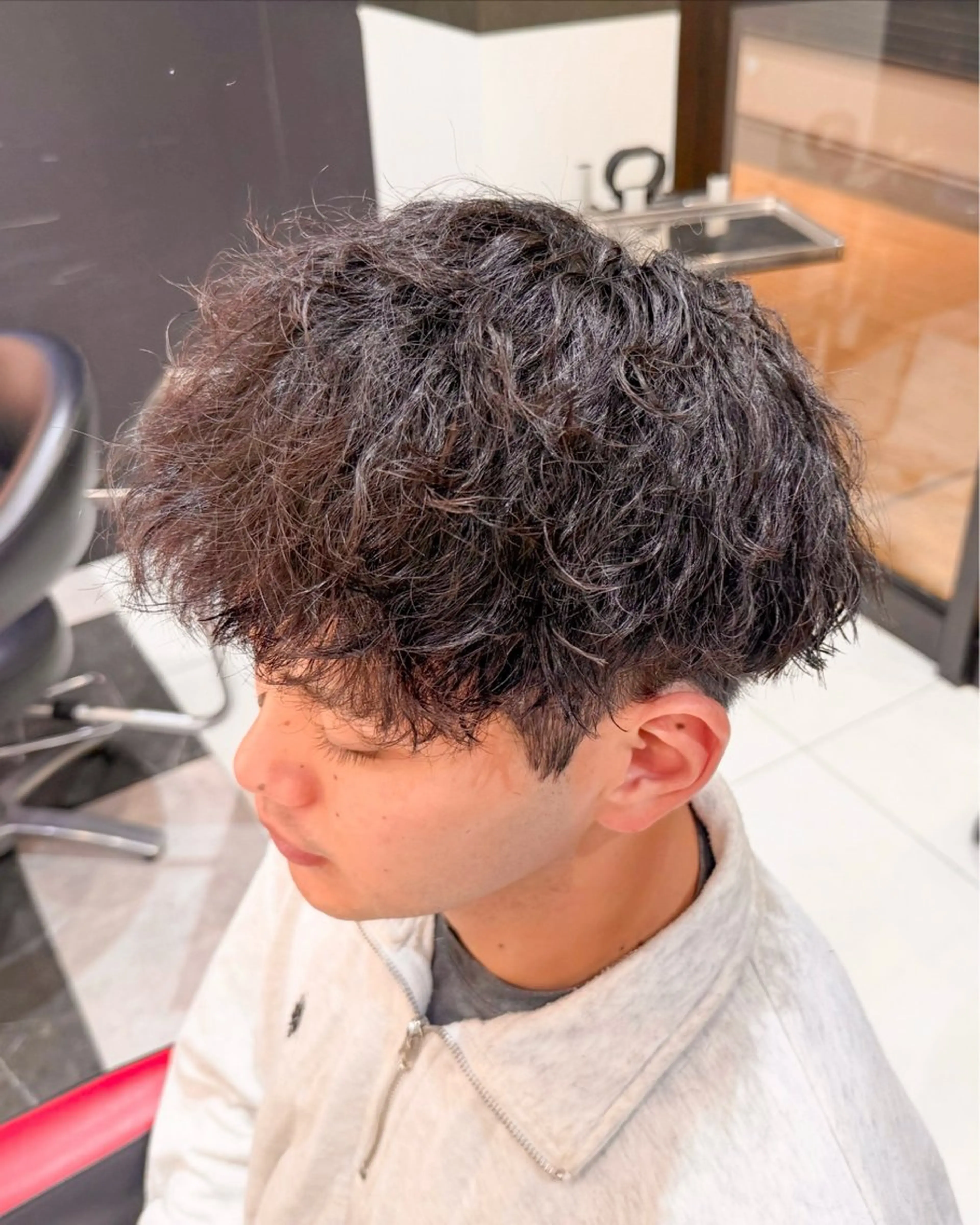 カラー パーマ メンズ レディースモデル募集 無料/田中海斗のヘアスタイル