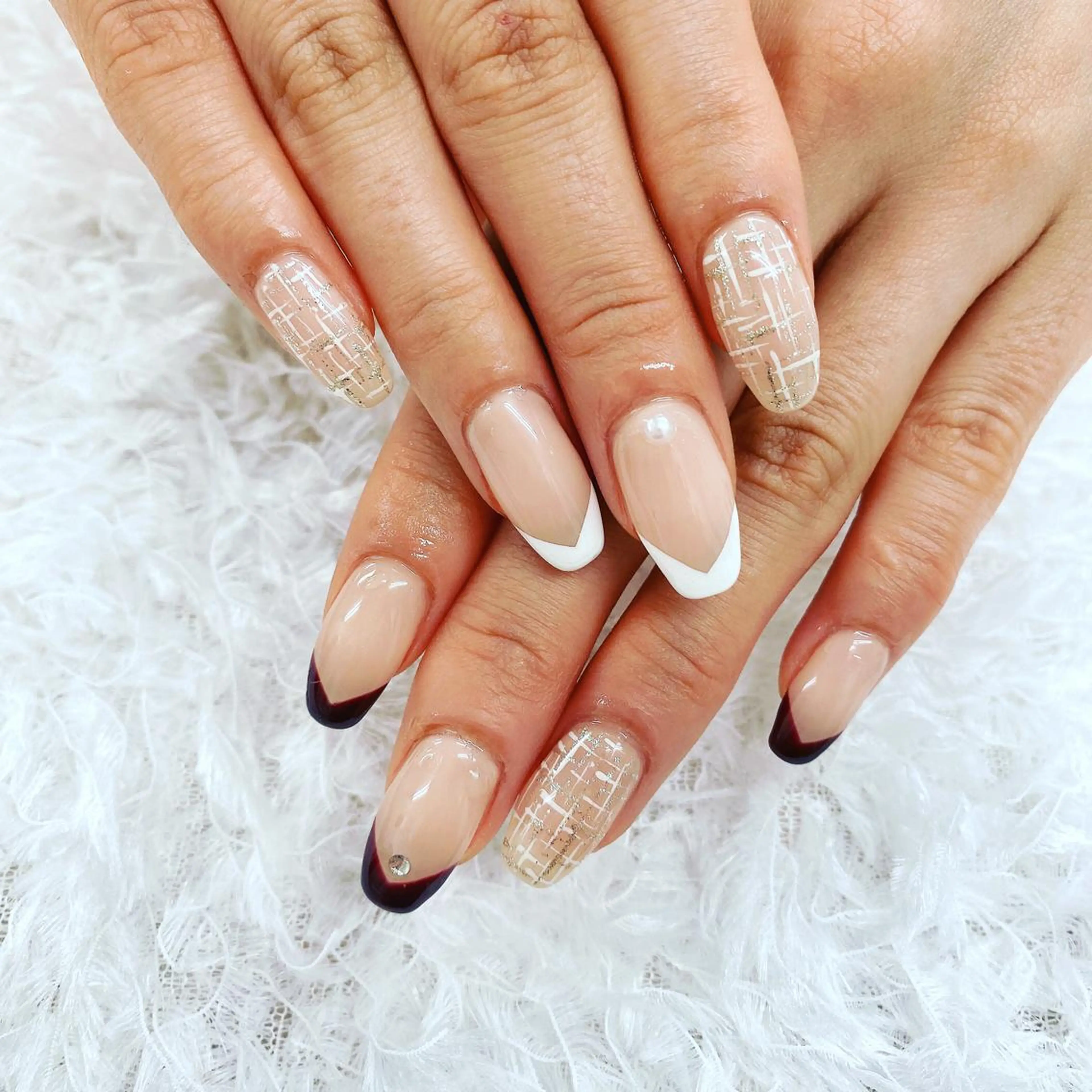 ネイル フレンチネイル ツイードネイル N._._.claw[エヌクロー]所属・N._._. clawのネイルデザイン