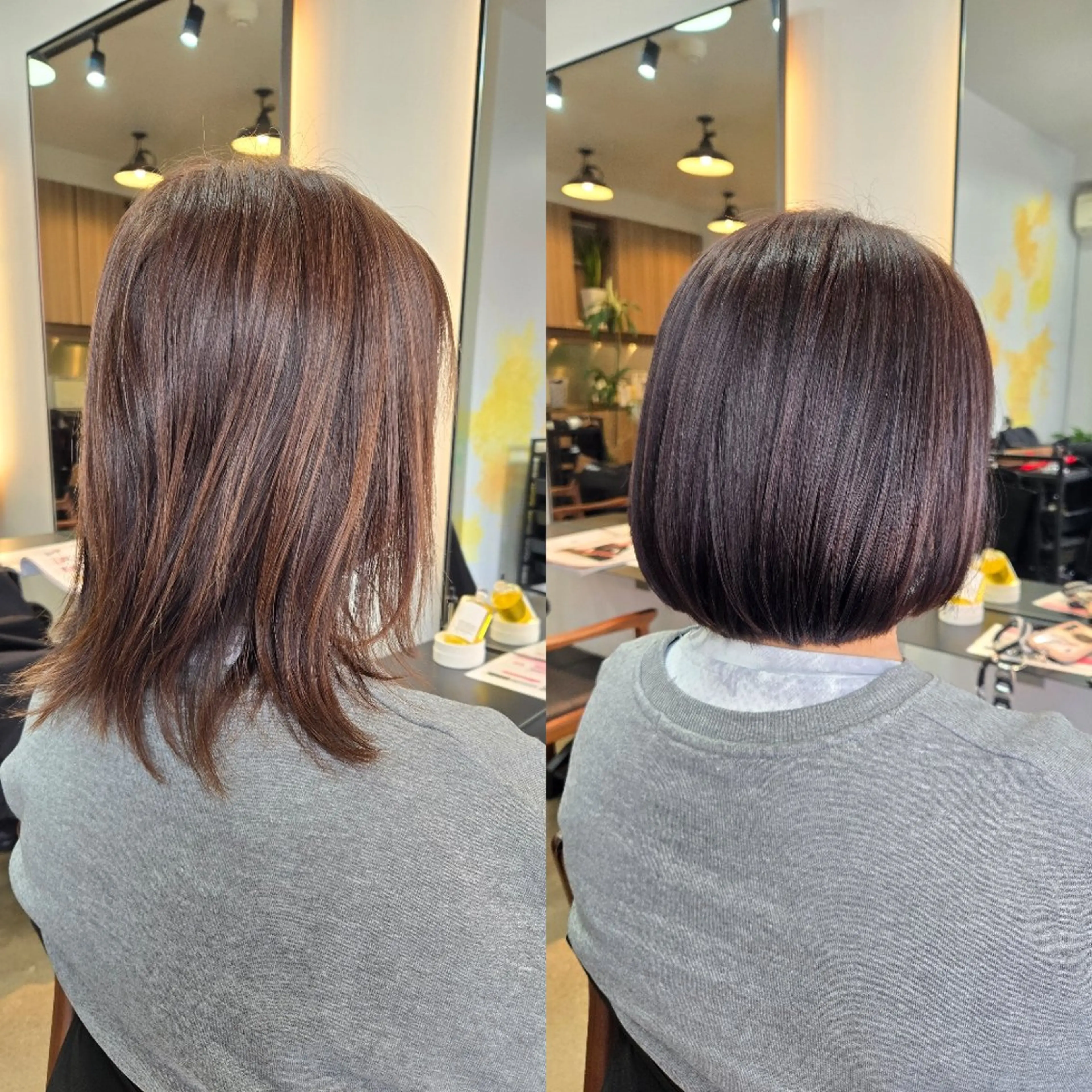 ミディアム カラー ボブ カット ヘアカラー トリートメント 野村 果音(カノン)のヘアスタイル
