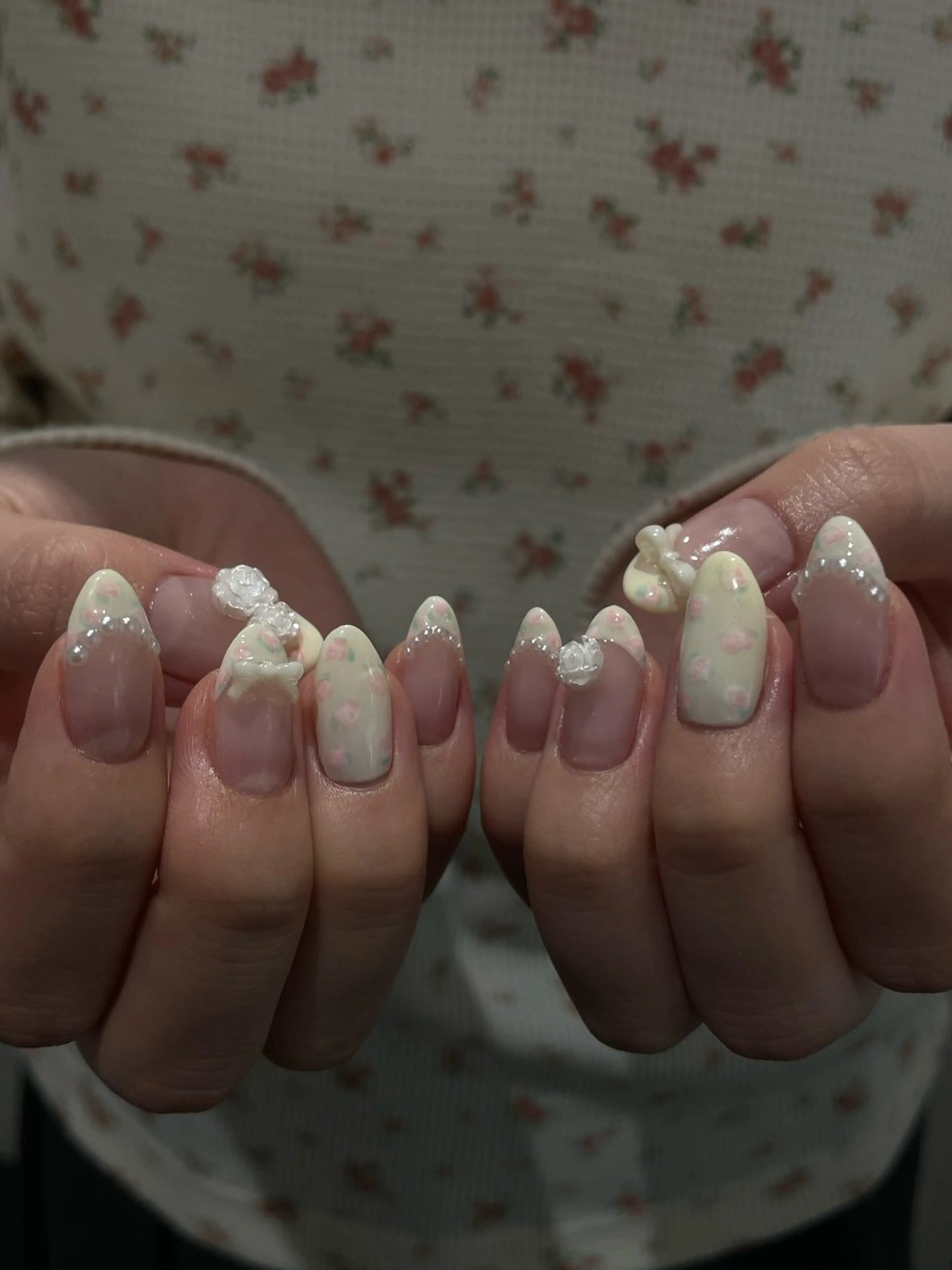 ネイル ハンドネイル うの 韓国ﾈｲﾙ໒꒱⋆⭒˚のネイルデザイン