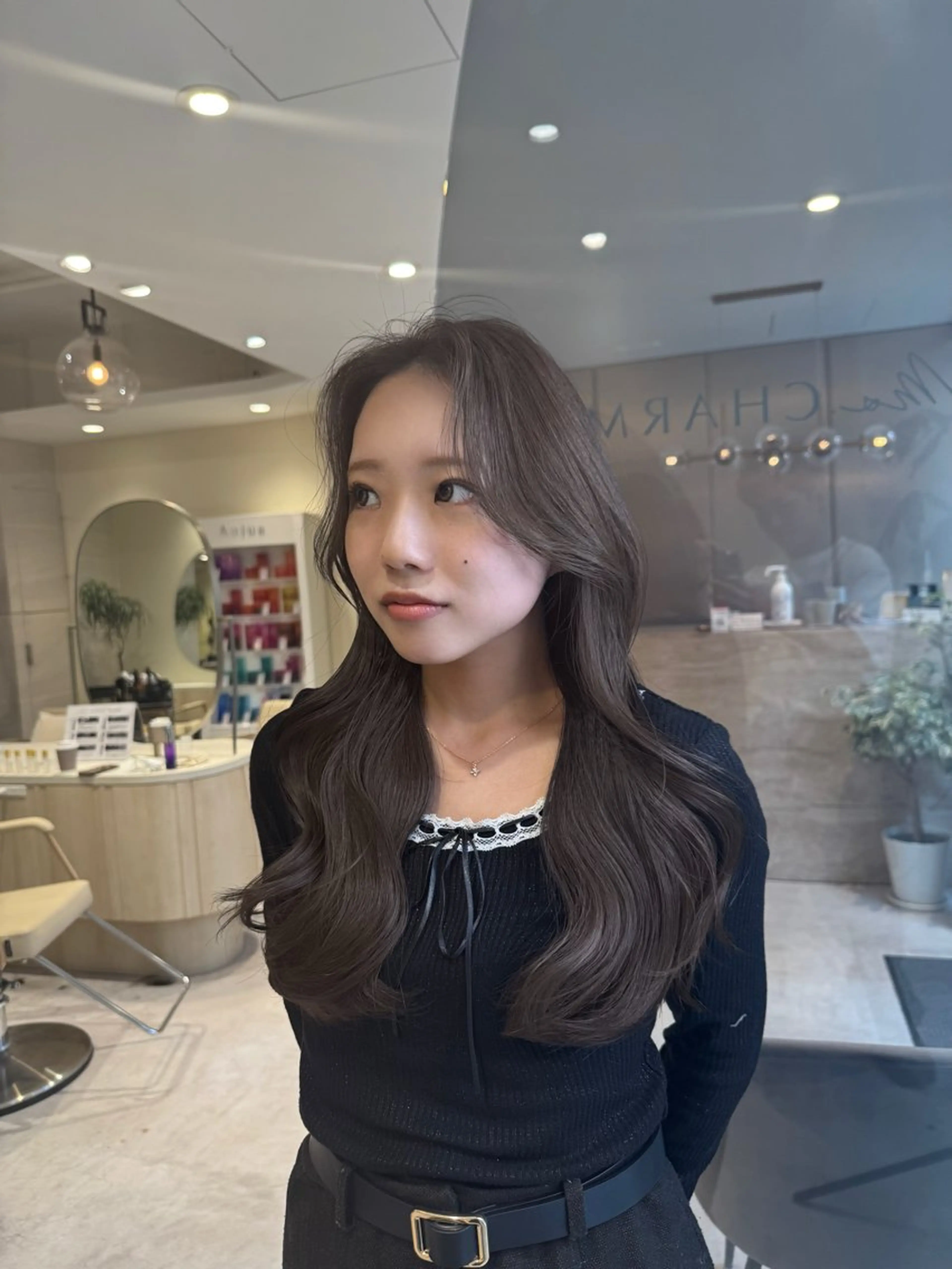 ロング カラー カット ヘアカラー トリートメント 韓国/レイヤーカット 顔周り/廣瀬達哉のヘアスタイル