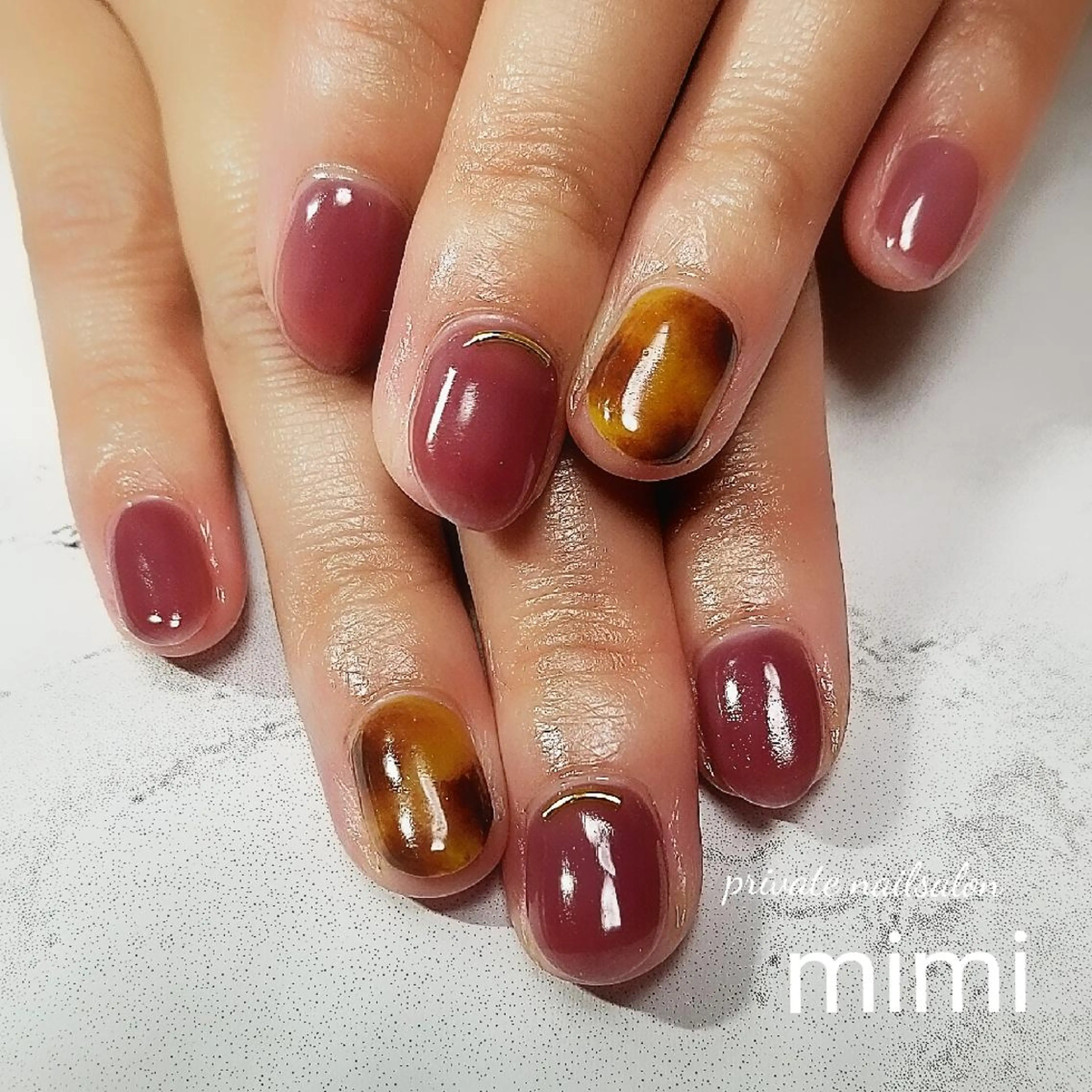 ネイル べっ甲ネイル 博多ネイル ｍｉｍｉのネイルデザイン