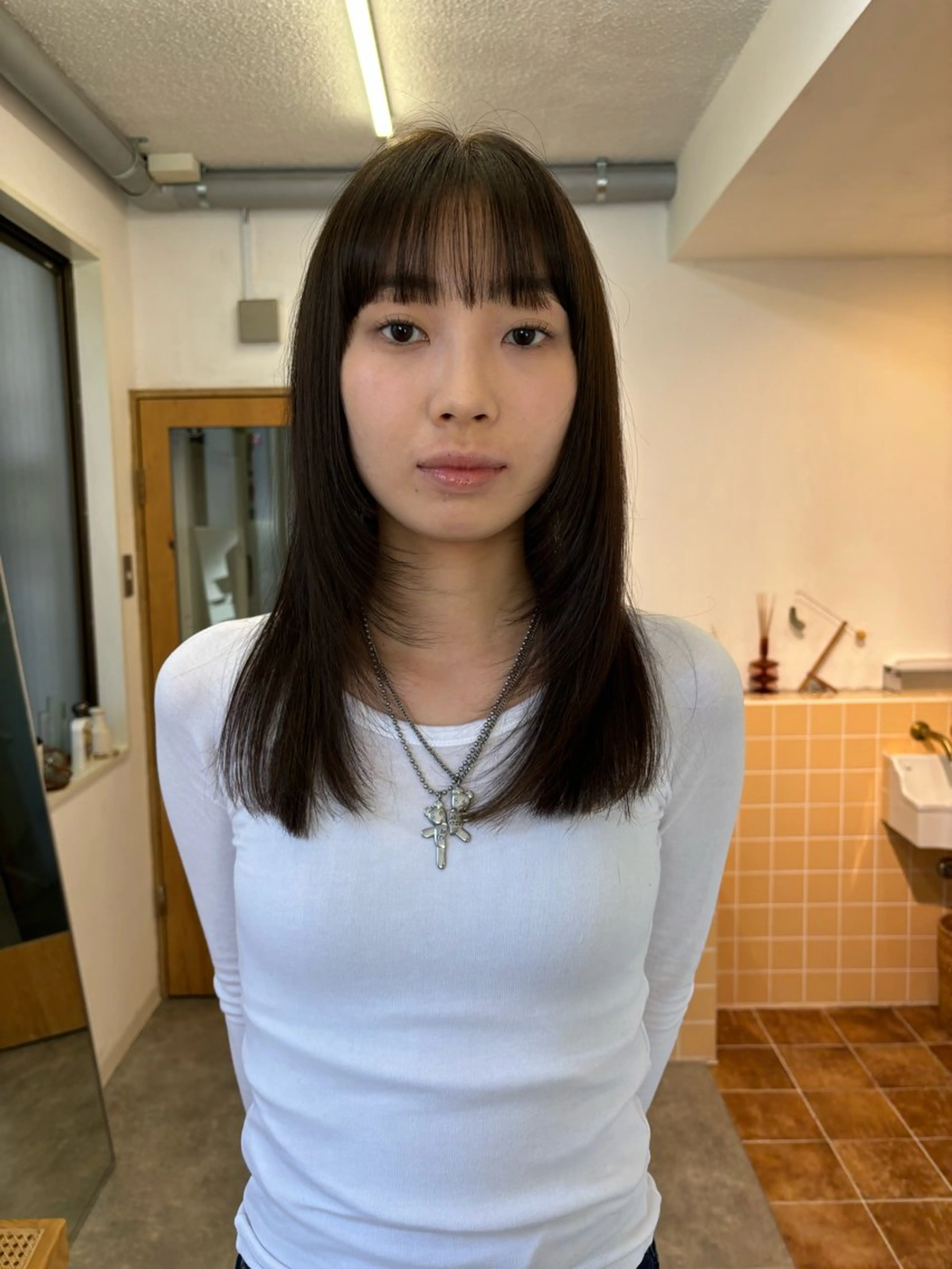 セミロング カラー カット ヘアカラー sakura🌸 レイヤー/韓国ヘアのヘアスタイル