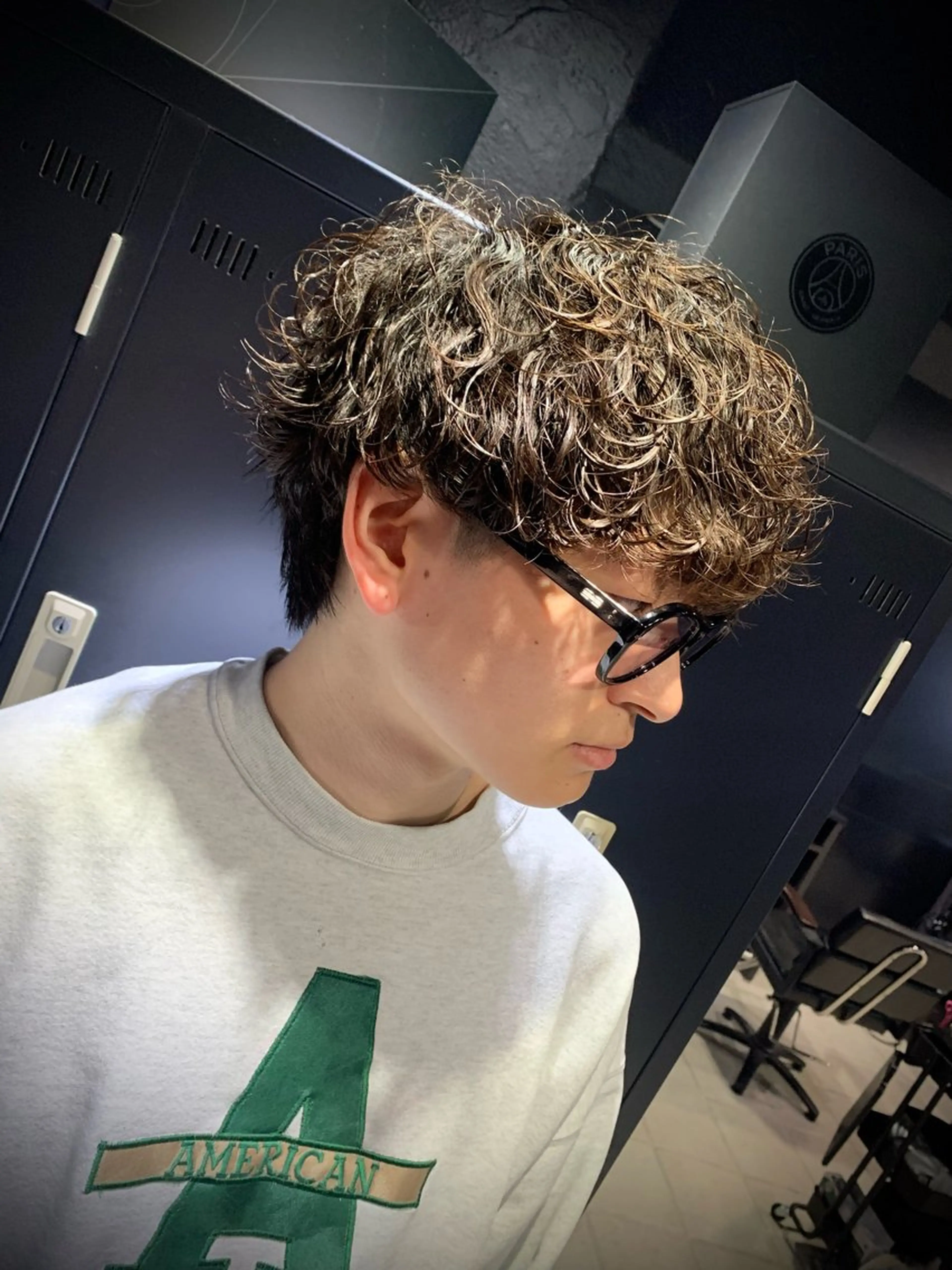 ショート メンズ メンズパーマ 波巻きパーマ カット パーマ トリートメント ヘアセット メンズパーマ/難波/ 心斎橋　室園亮佑のヘアスタイル