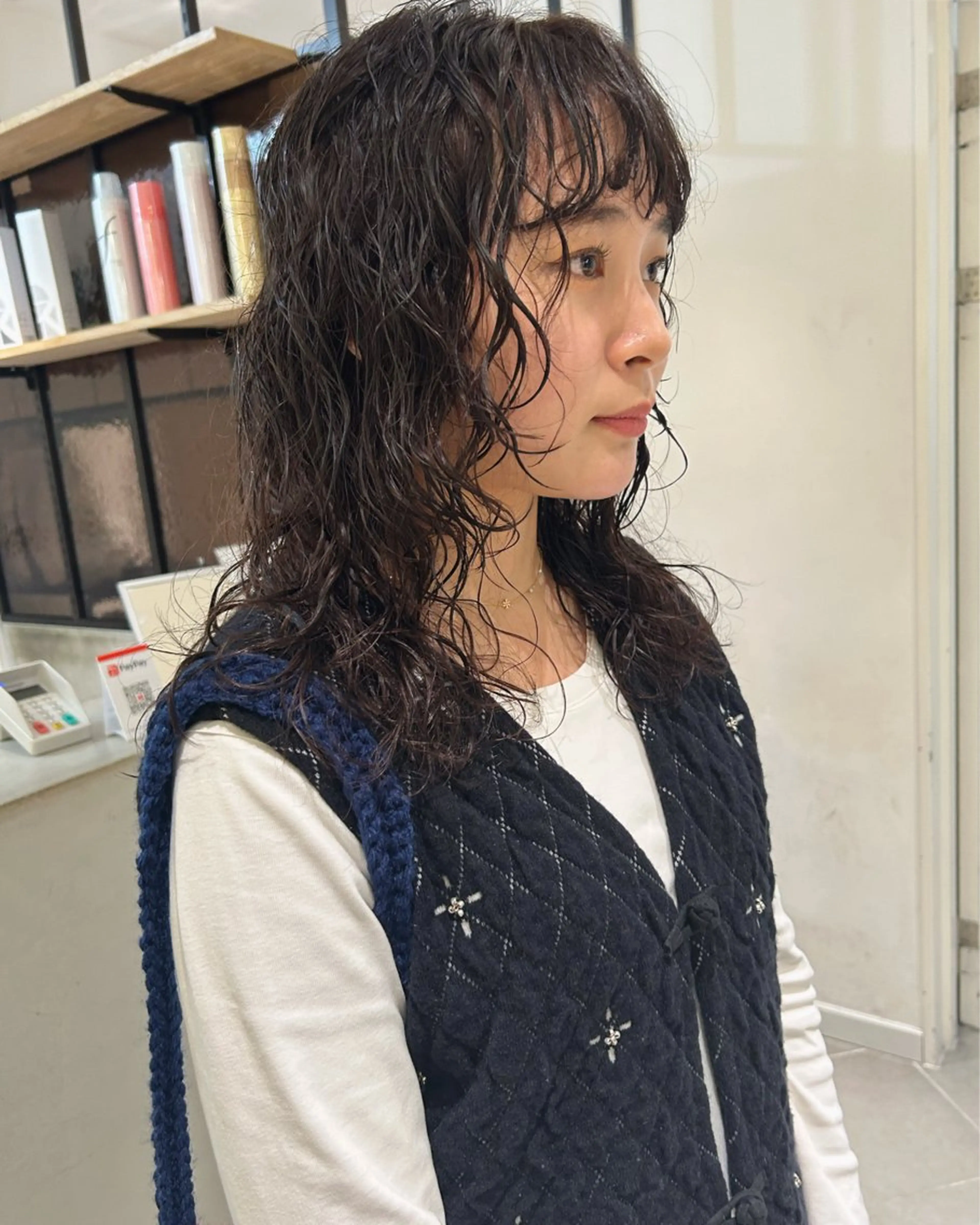 セミロング パーマ セミロングパーマ カット パーマ トリートメント 村上雅人 ナチュラルモードのヘアスタイル