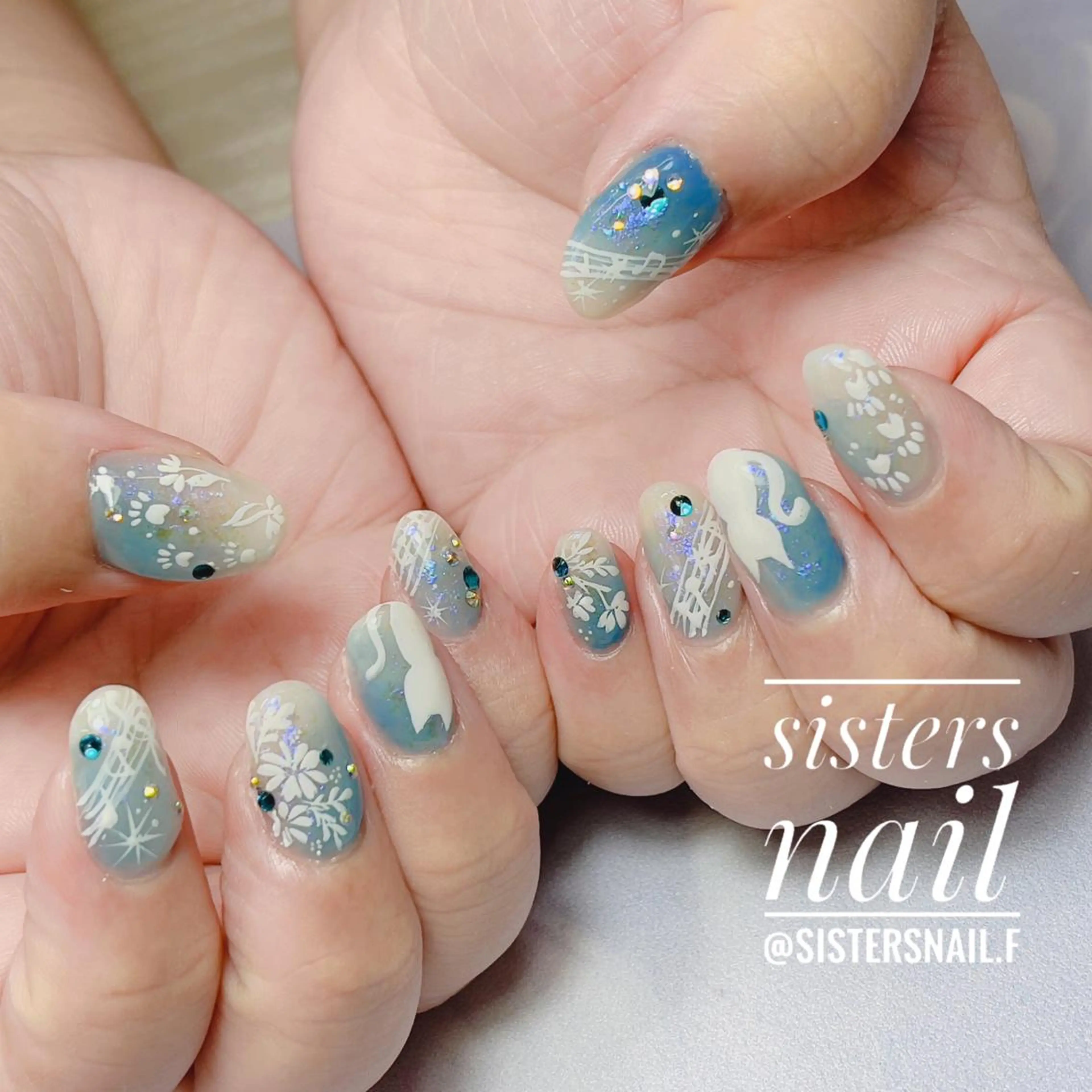 ネイル アートネイル 冬ネイル sisters nail.fのネイルデザイン