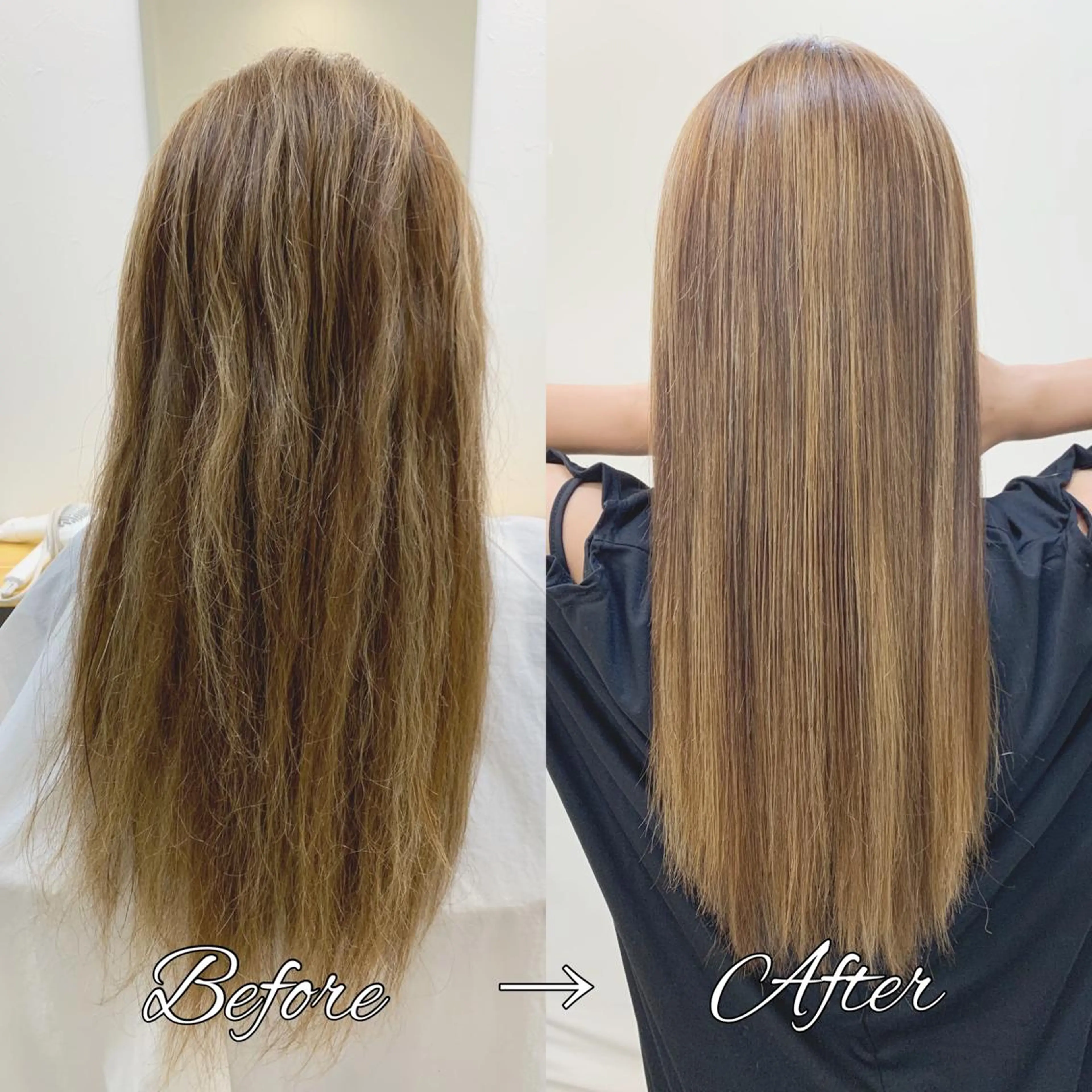 ロング ハイライト 酸性ストレート カット ヘアカラー 縮毛矯正 トリートメント H (エイチ) 烏丸御池店のヘアスタイル