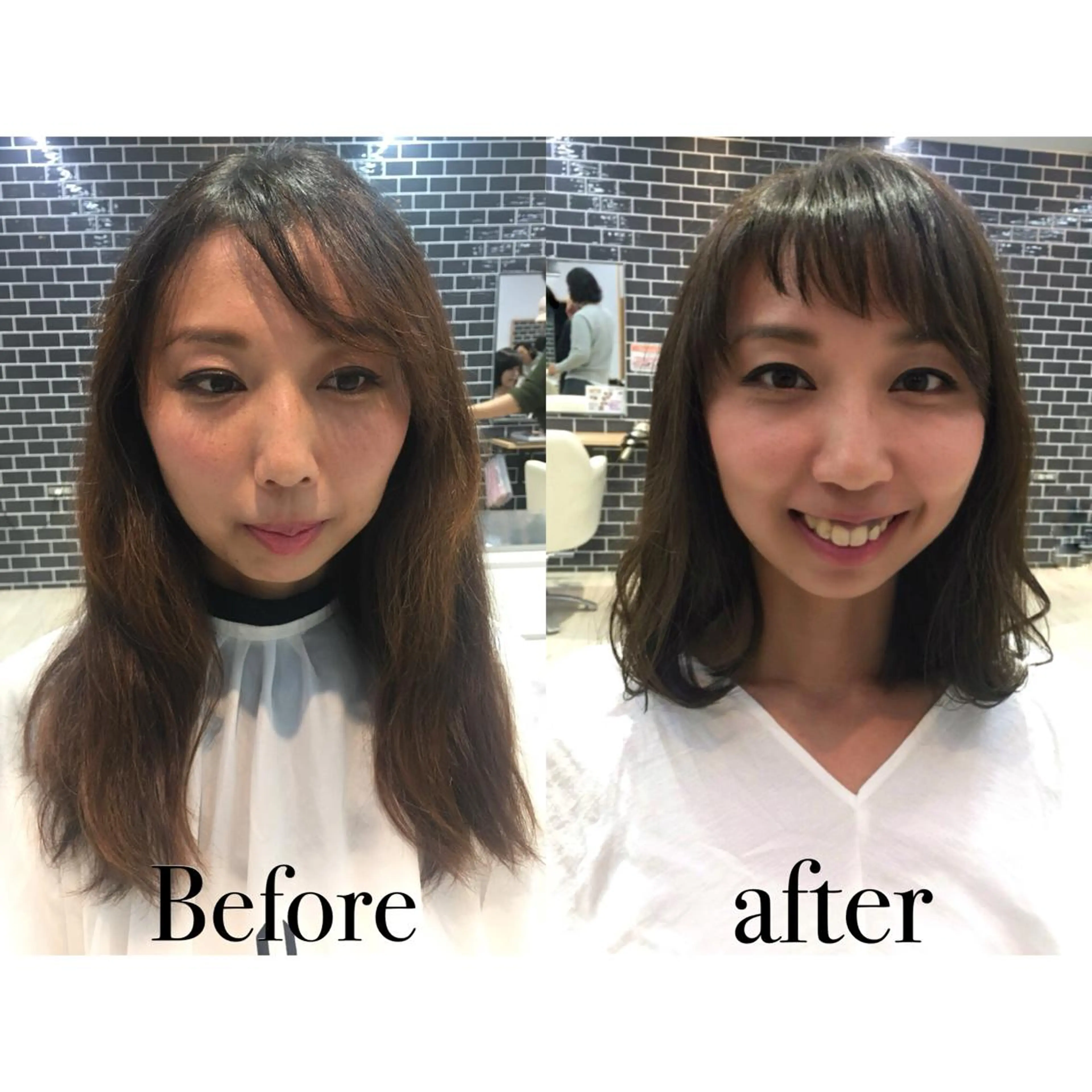 ミディアム カラー ブラウンカラー 中村 美穂のヘアスタイル