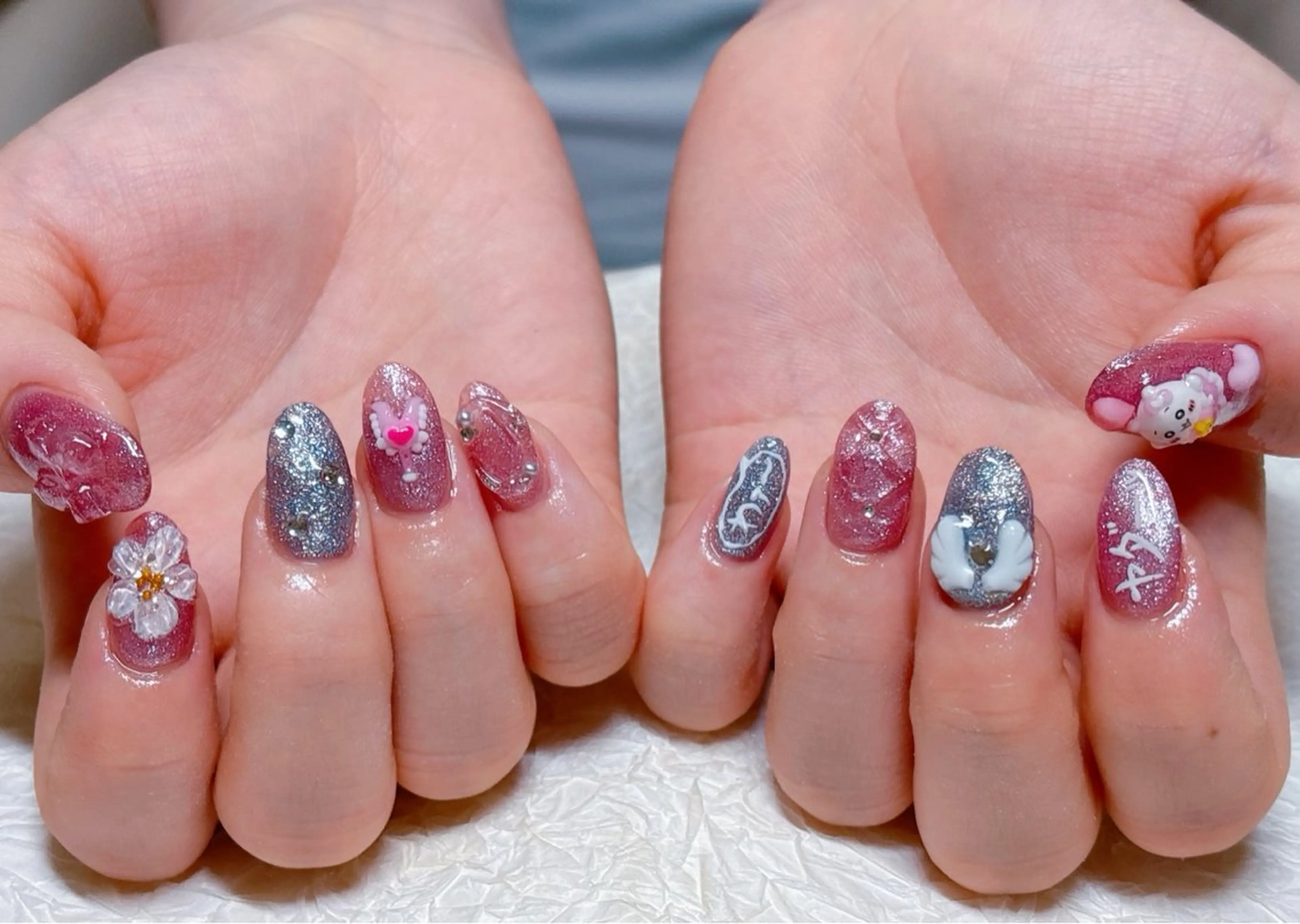 ネイル 持ち込み ストーンネイル ハンドネイル ハンドケア ゆ か_Nails💫のネイルデザイン