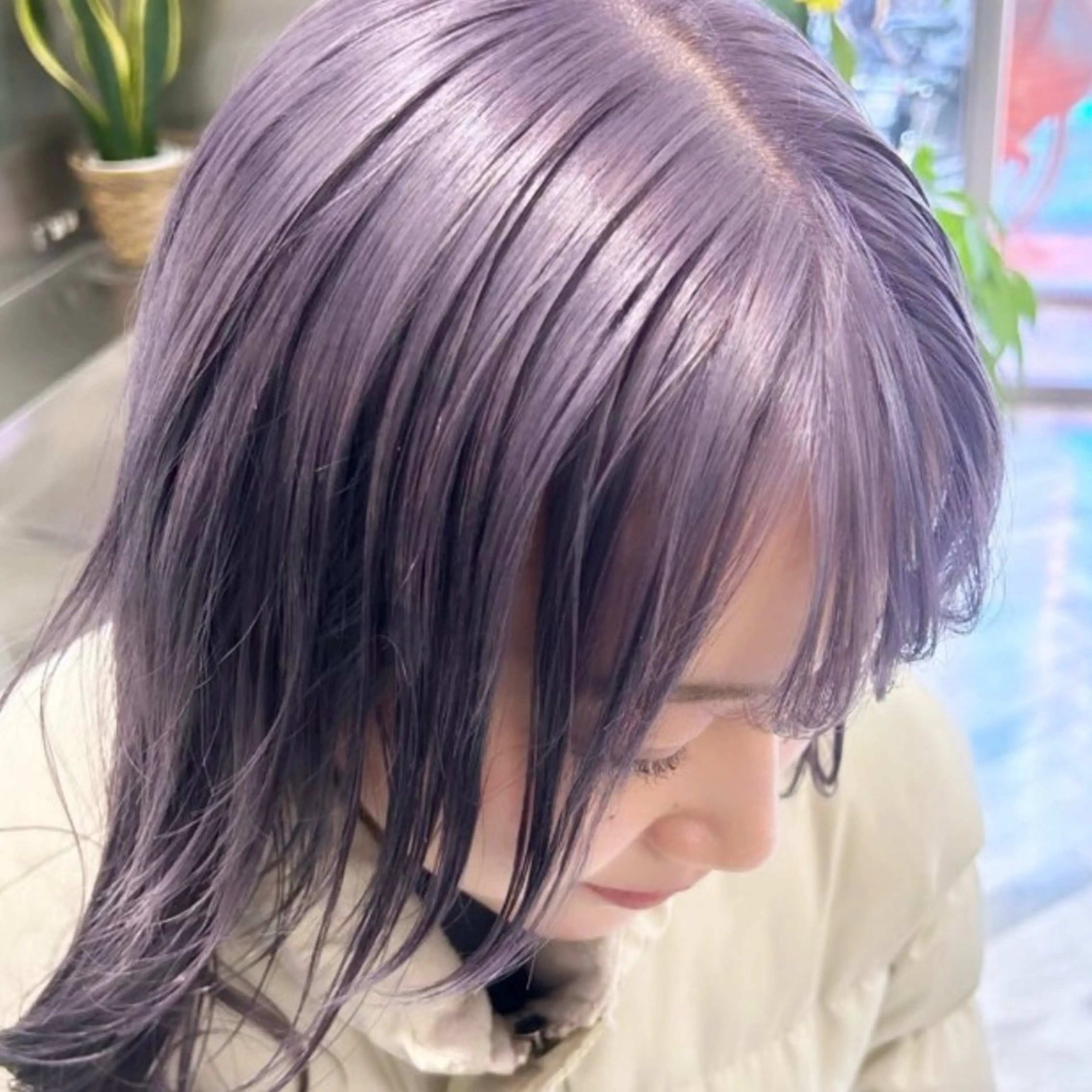 ロング カラー ブリーチ ケアブリーチ 透明感カラー ハイトーンカラー イルミナカラー ヘアカラー トリートメント メンズ/ボブ/パーマ /くるみのマツエク・マツパデザイン