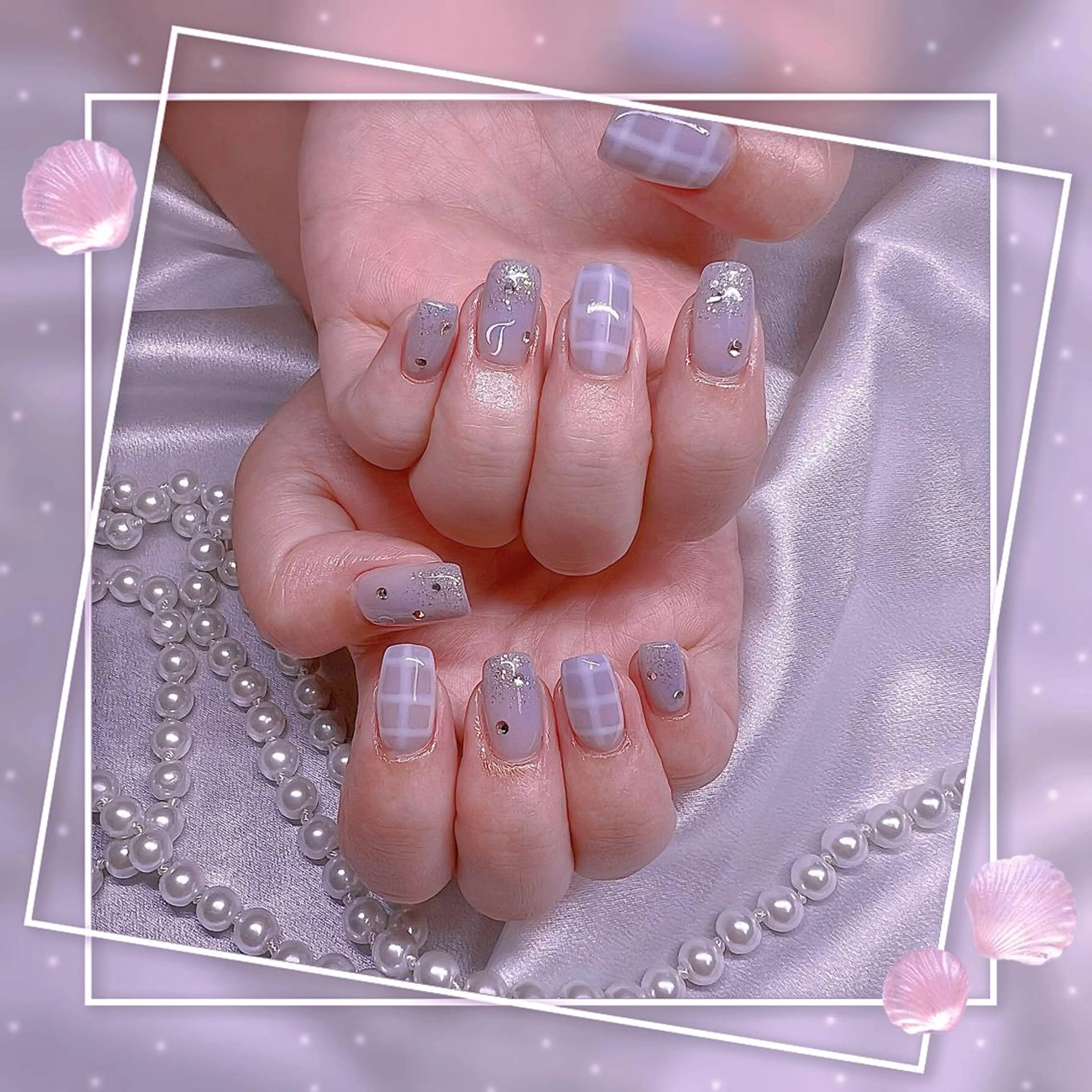 ネイル フレンチネイル キラキラネイル 韓国ネイル マグネットネイル マグネットフレンチ ハンドネイル ハンドケア Chill Nailsalonのネイルデザイン