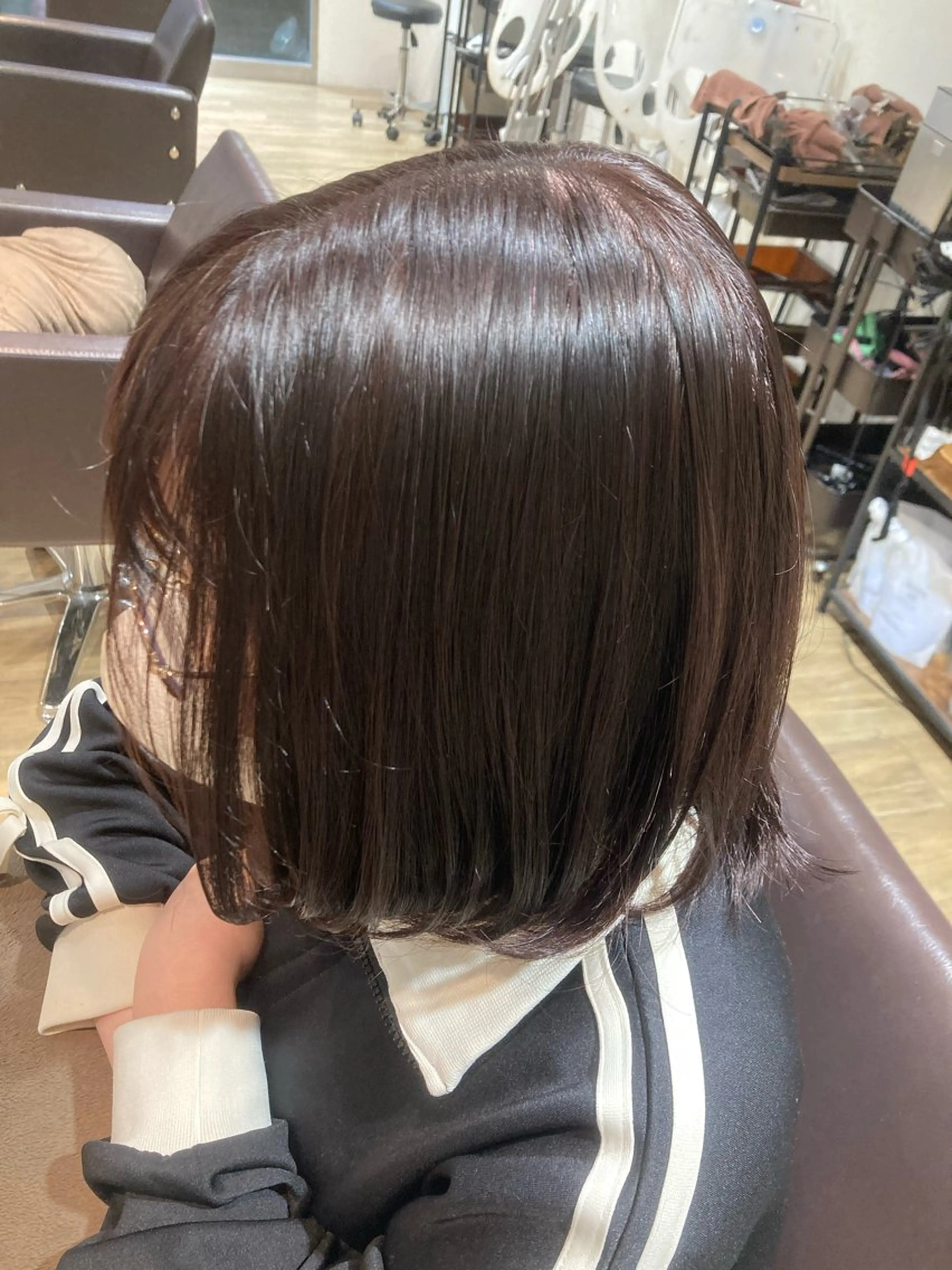 ミディアム ピンクブラウン 川畑 心子のヘアスタイル