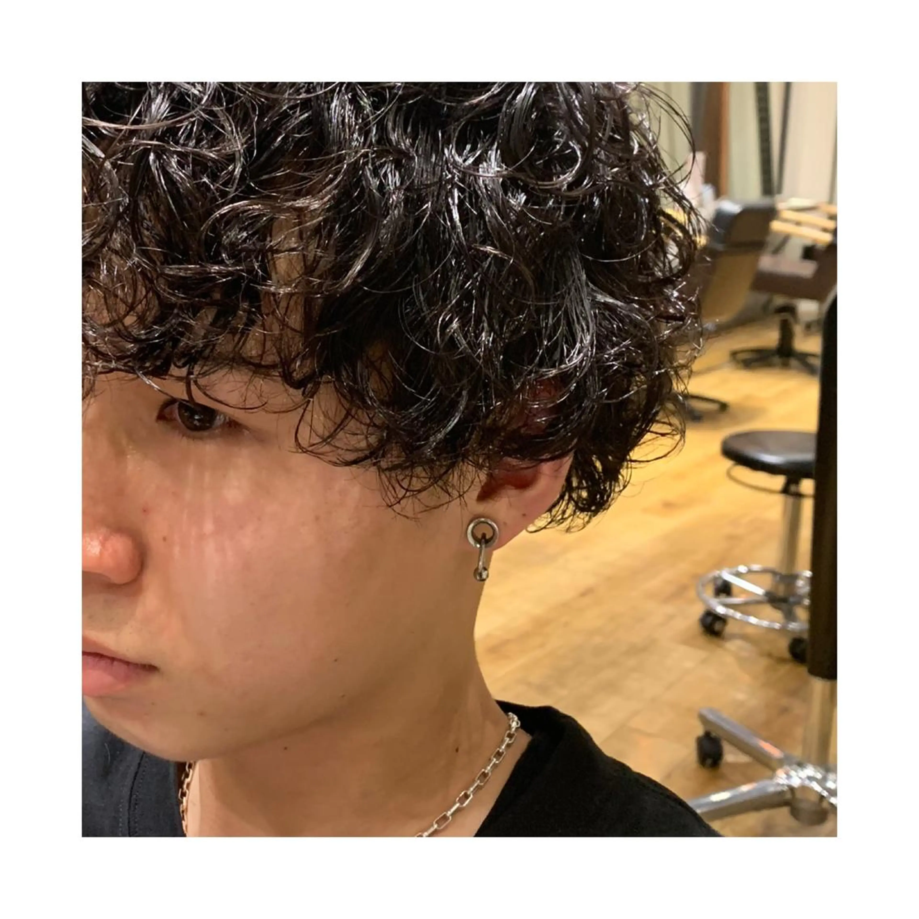 ミディアム メンズ ミディアムパーマ メンズパーマ 竹内 康浩のヘアスタイル