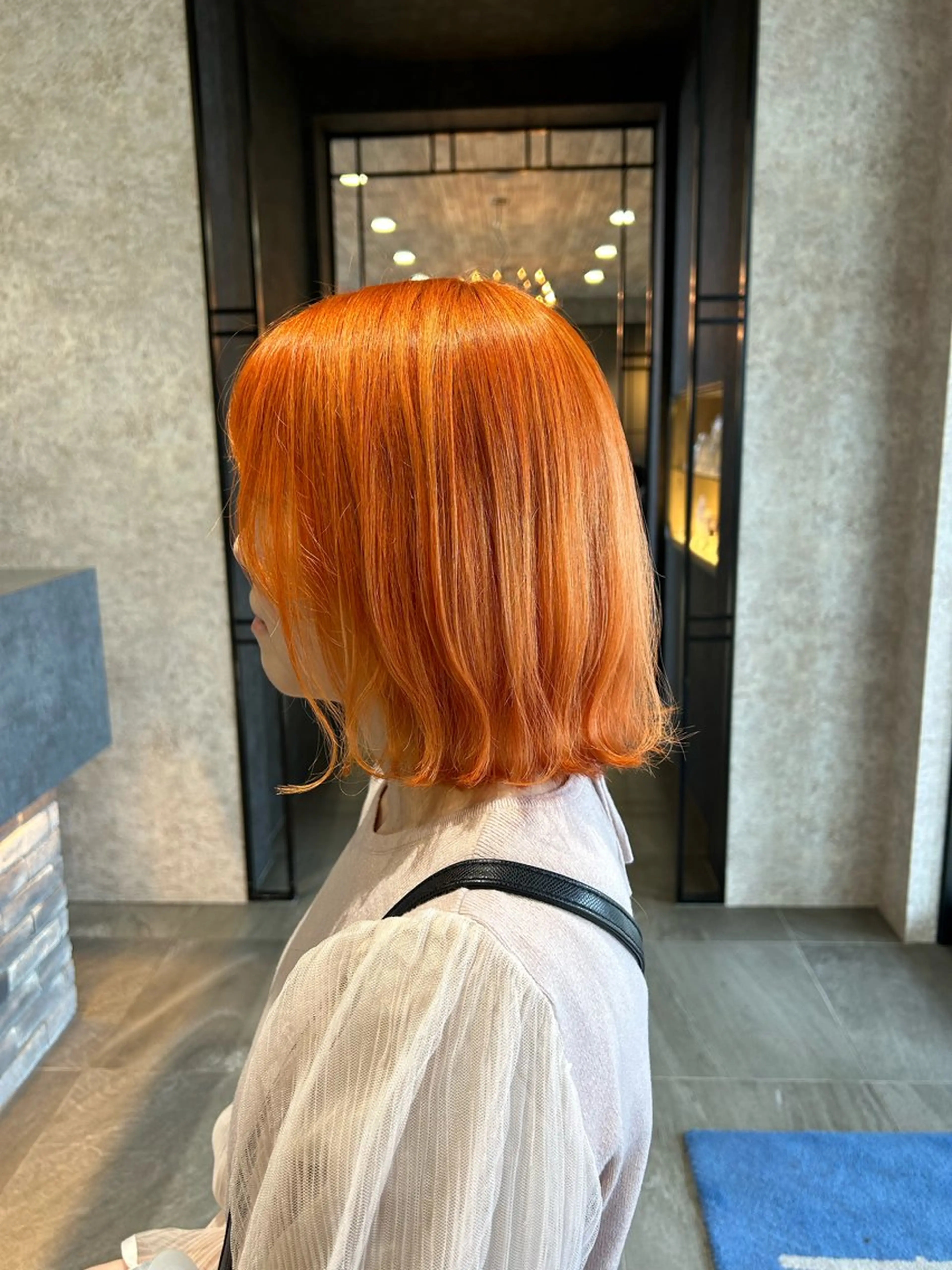 ミディアム カラー ヘアアレンジ ブリーチ ケアブリーチ オレンジ ヘアカラー トリートメント earth尾形美穂 🫧髪質改善縮毛🫧のヘアスタイル