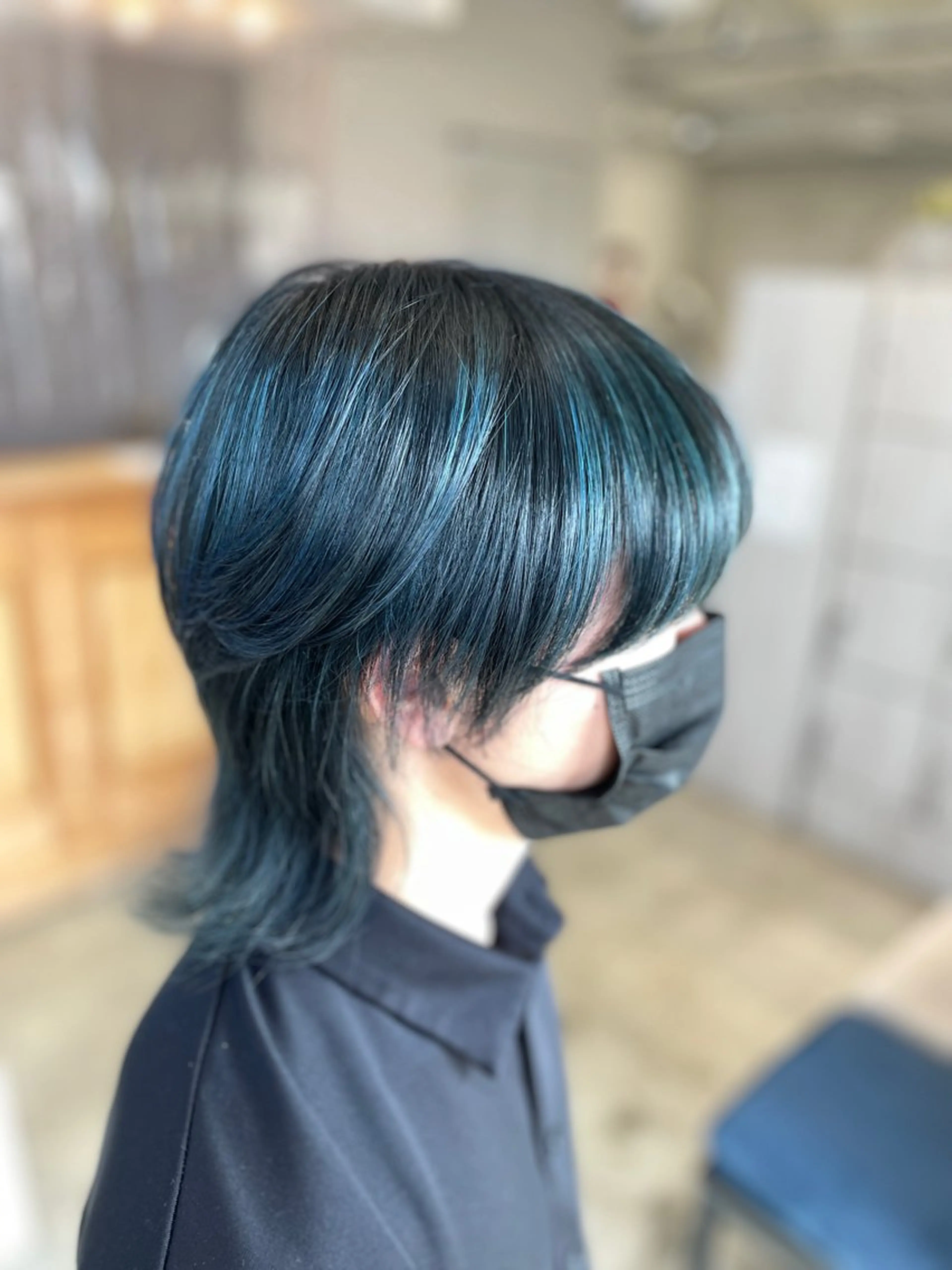 ミディアム ワンレンボブ ボブ 髪質改善 レイヤーカット 縮毛矯正 髪質改善専門 YOSHIのヘアスタイル