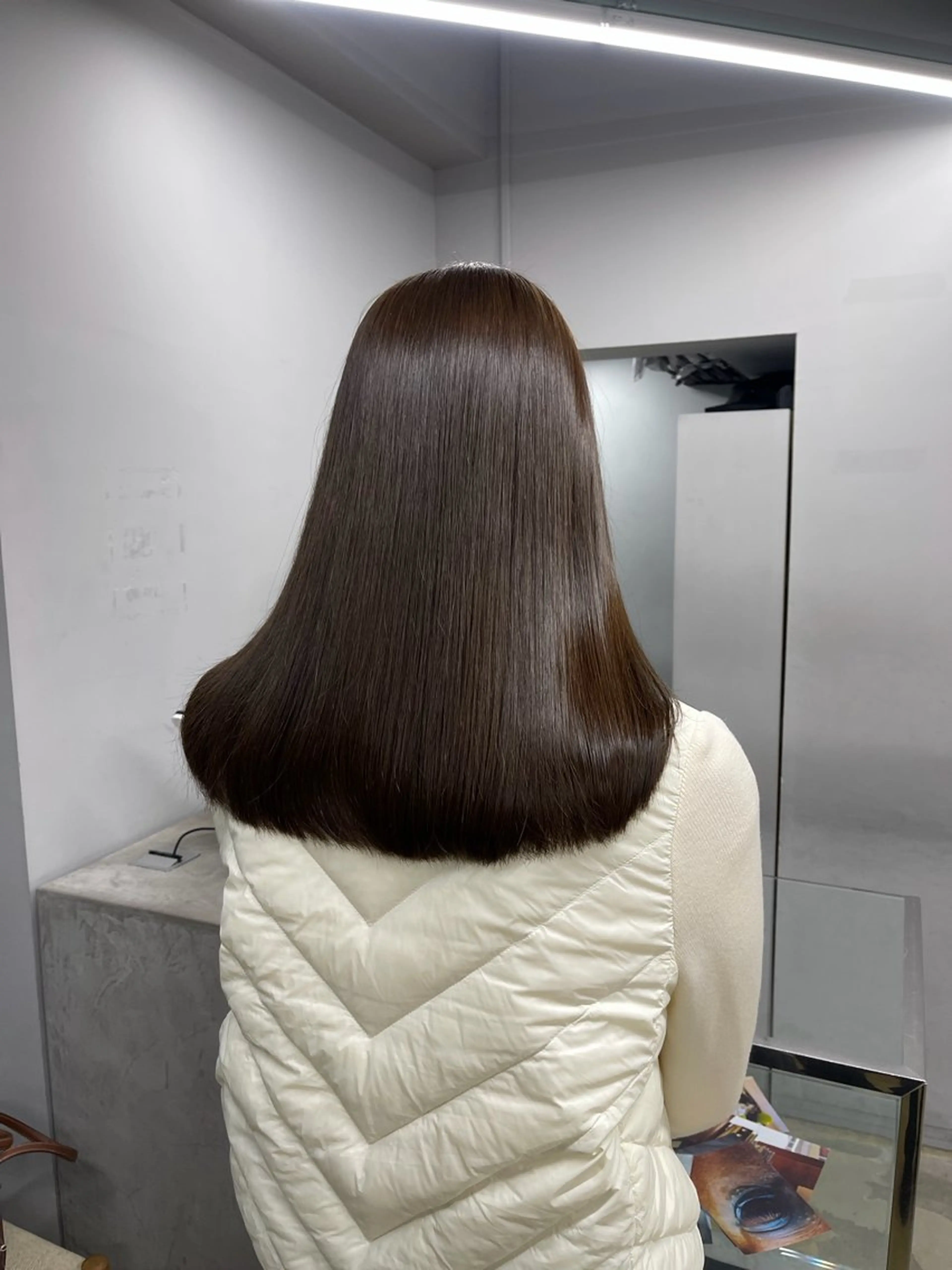 セミロング カラー カット ヘアカラー トリートメント 愛莉/ラベンダー/ ベージュ/ブラウンのヘアスタイル