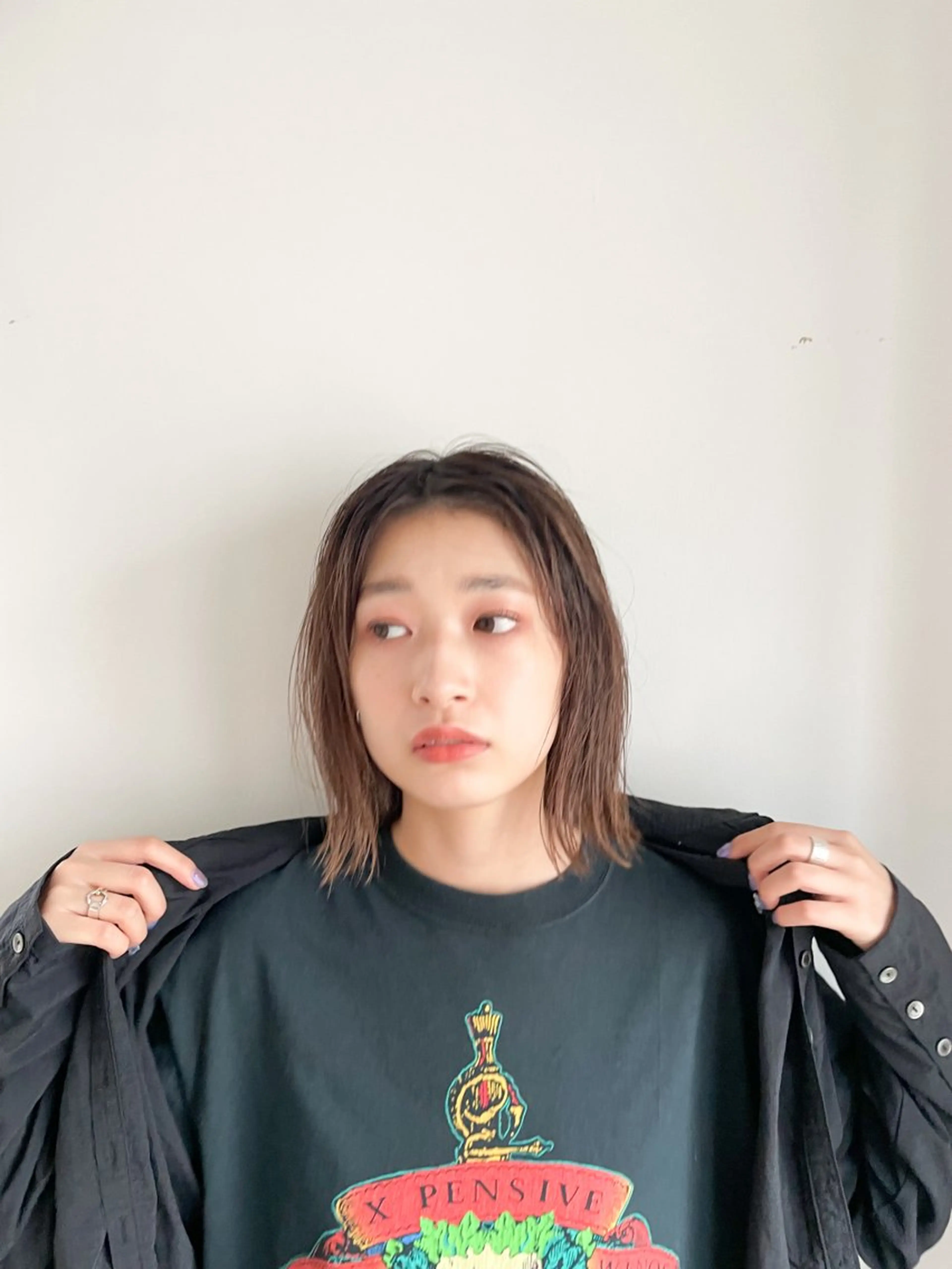 ミディアム カラー ベージュカラー ブリーチ 透明感カラー ブリーチなしカラー ボブ カット ヘアカラー Takuma Suzuki中目黒のヘアスタイル