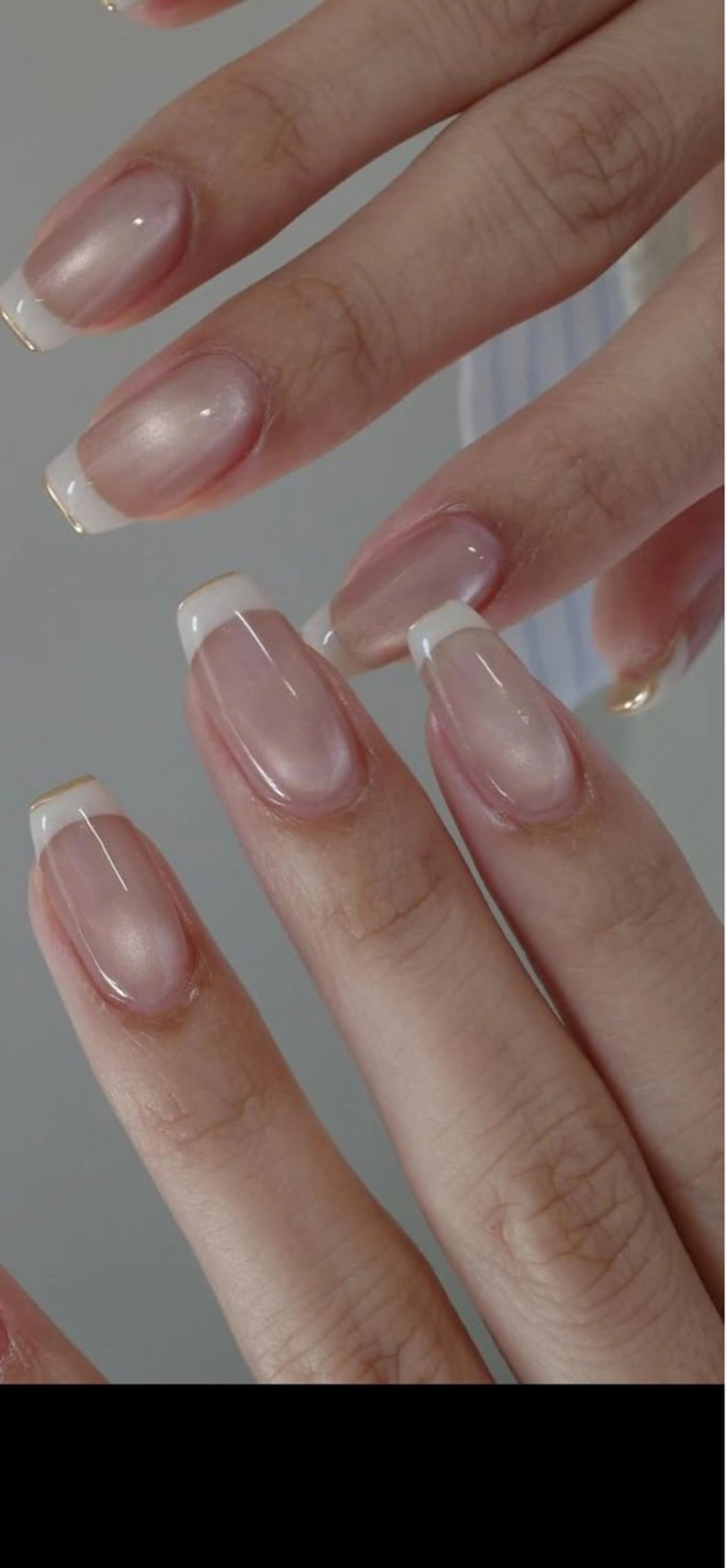 ネイル フレンチネイル マグネットネイル ミラーネイル kit trios nailのネイルデザイン