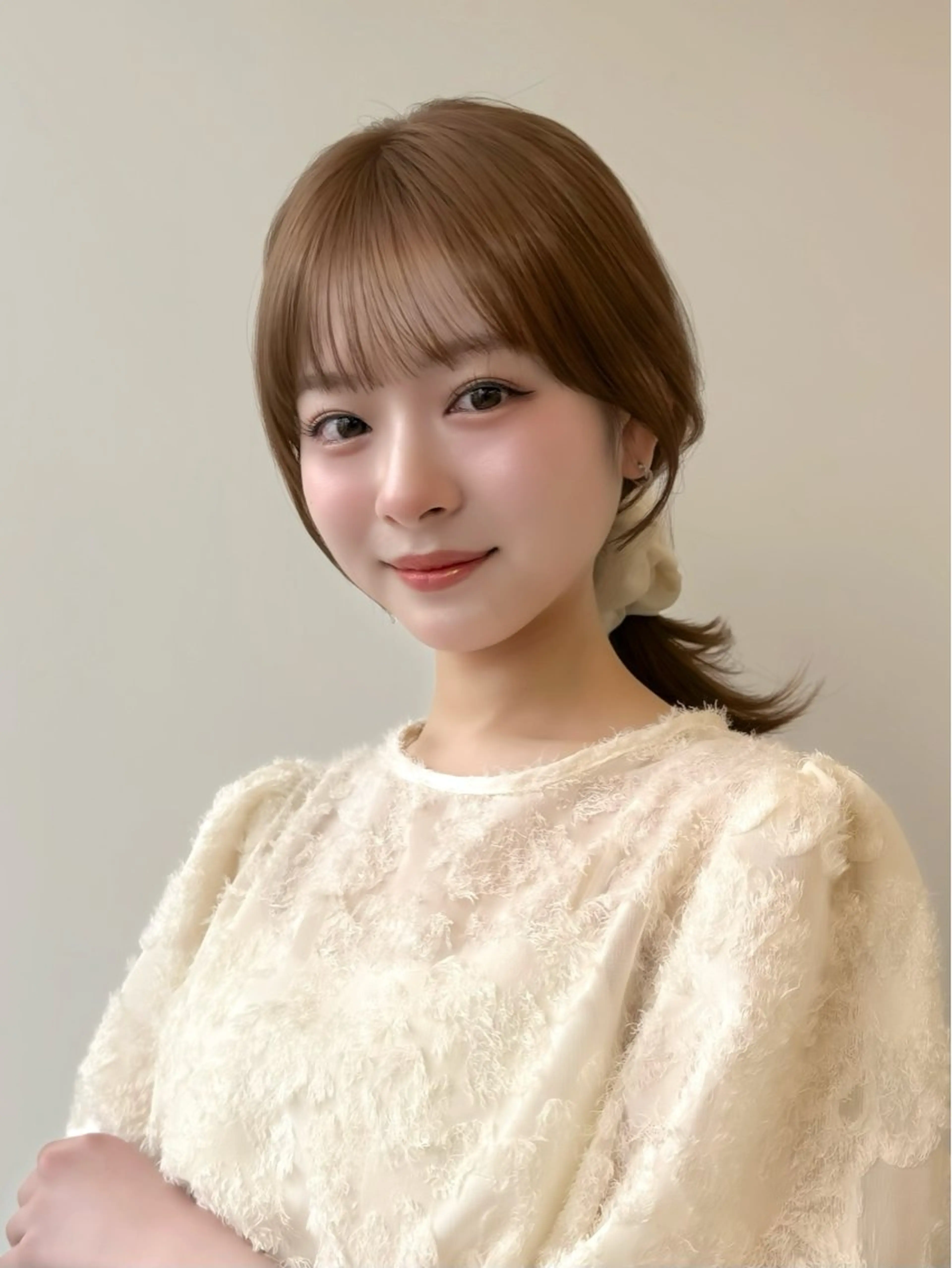 ミディアム 早田 華のヘアスタイル