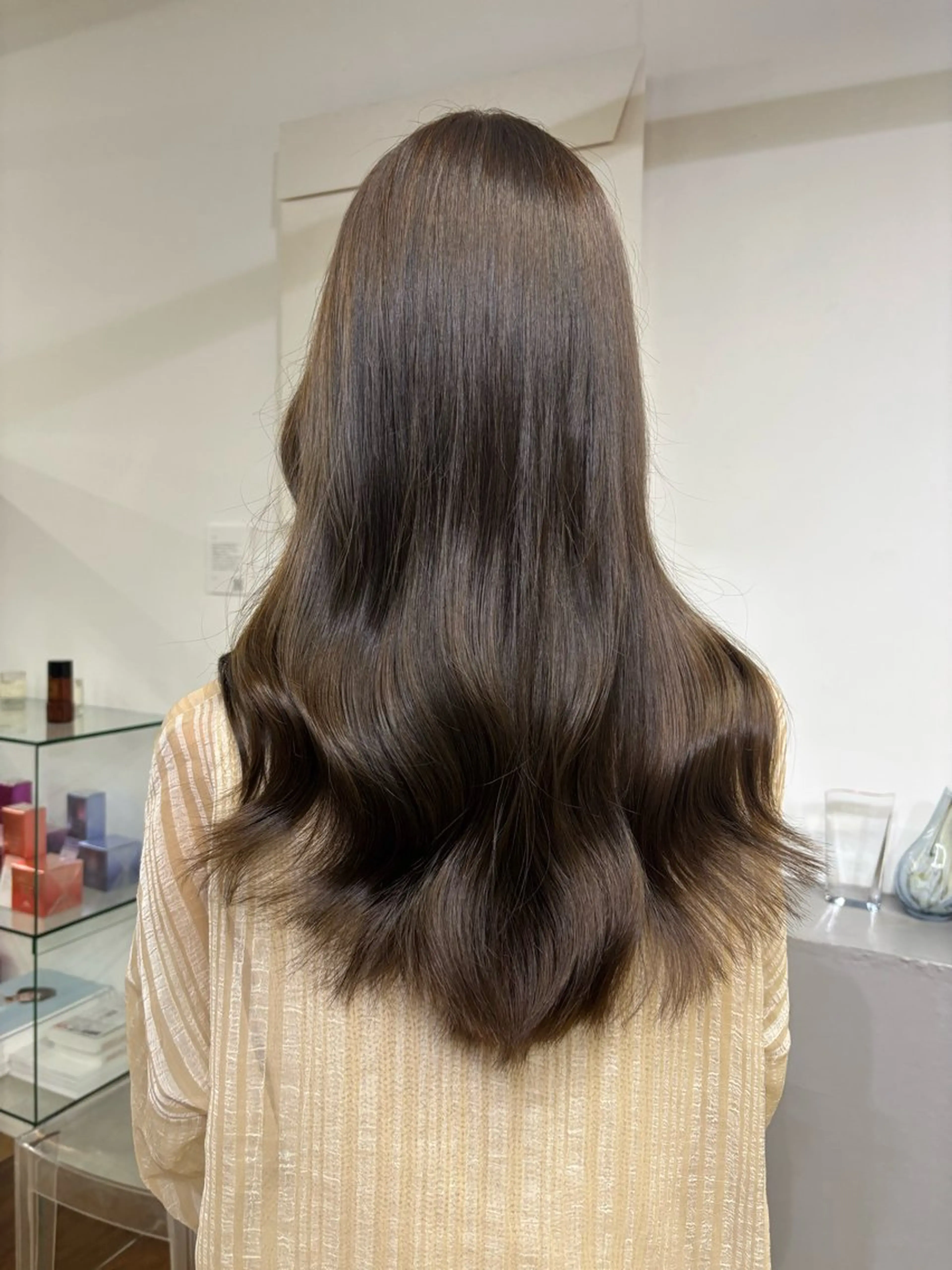 セミロング カラー ベージュカラー ブリーチ 透明感カラー ブリーチなしカラー オリーブベージュ ヘアカラー 透明感 カラー/ののは🎀のヘアスタイル