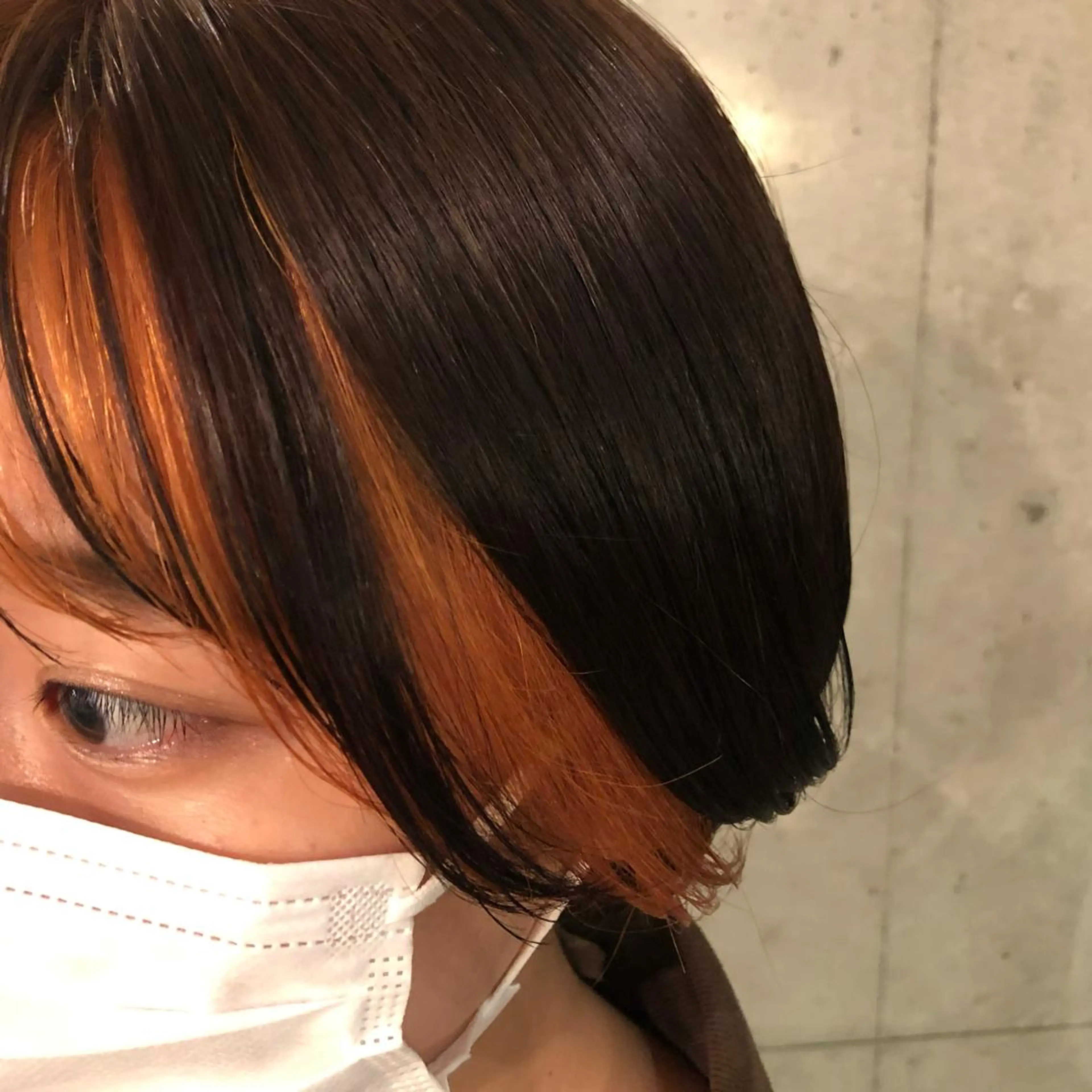 ショート カラー オレンジ vain所属・パーマウルフショート 濱田匠のヘアスタイル