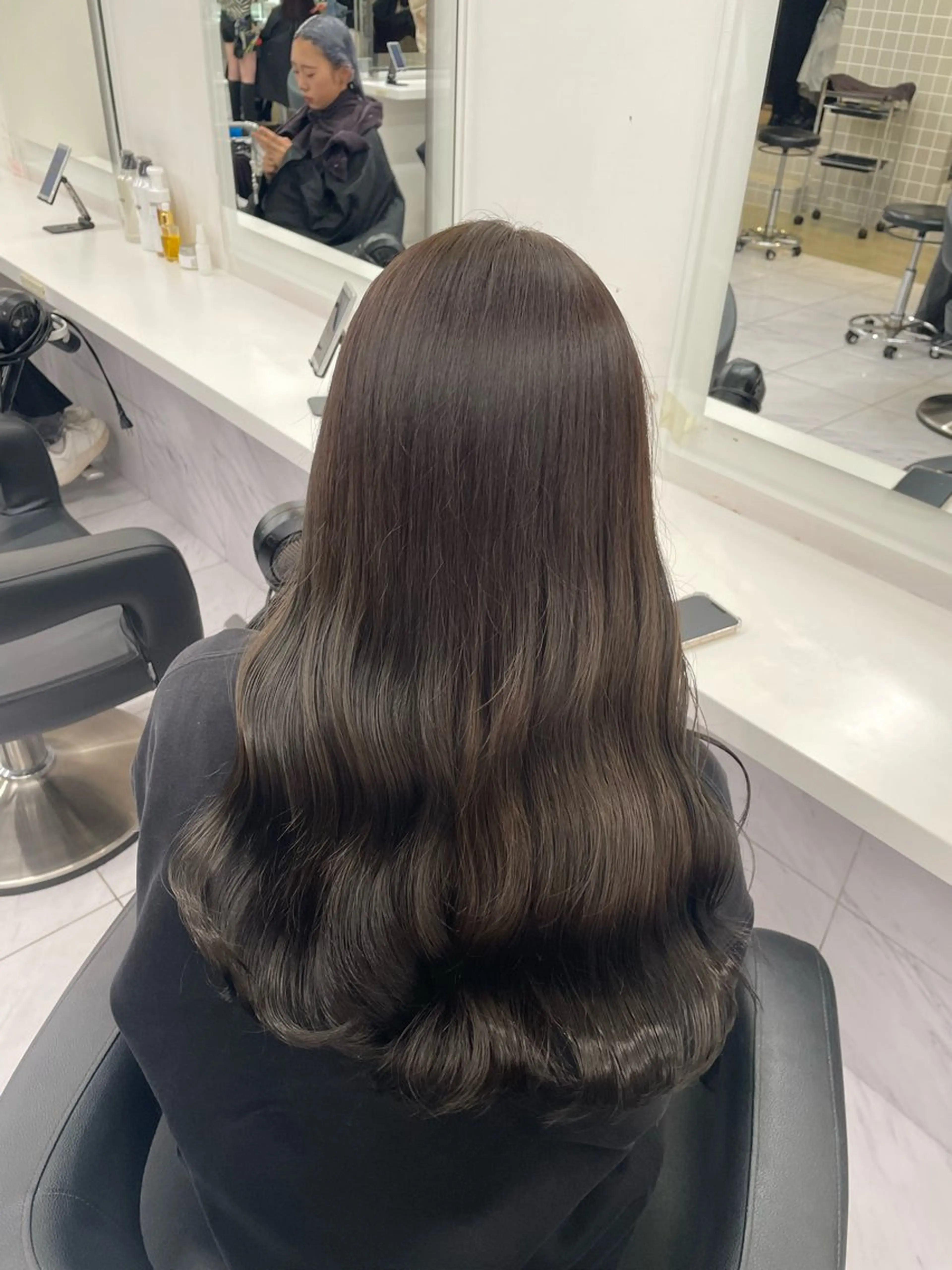 セミロング カラー パーマ ヘアアレンジ メンズ キッズ 韓国系🇰🇷🩶 艶暗髪/MEIのヘアスタイル