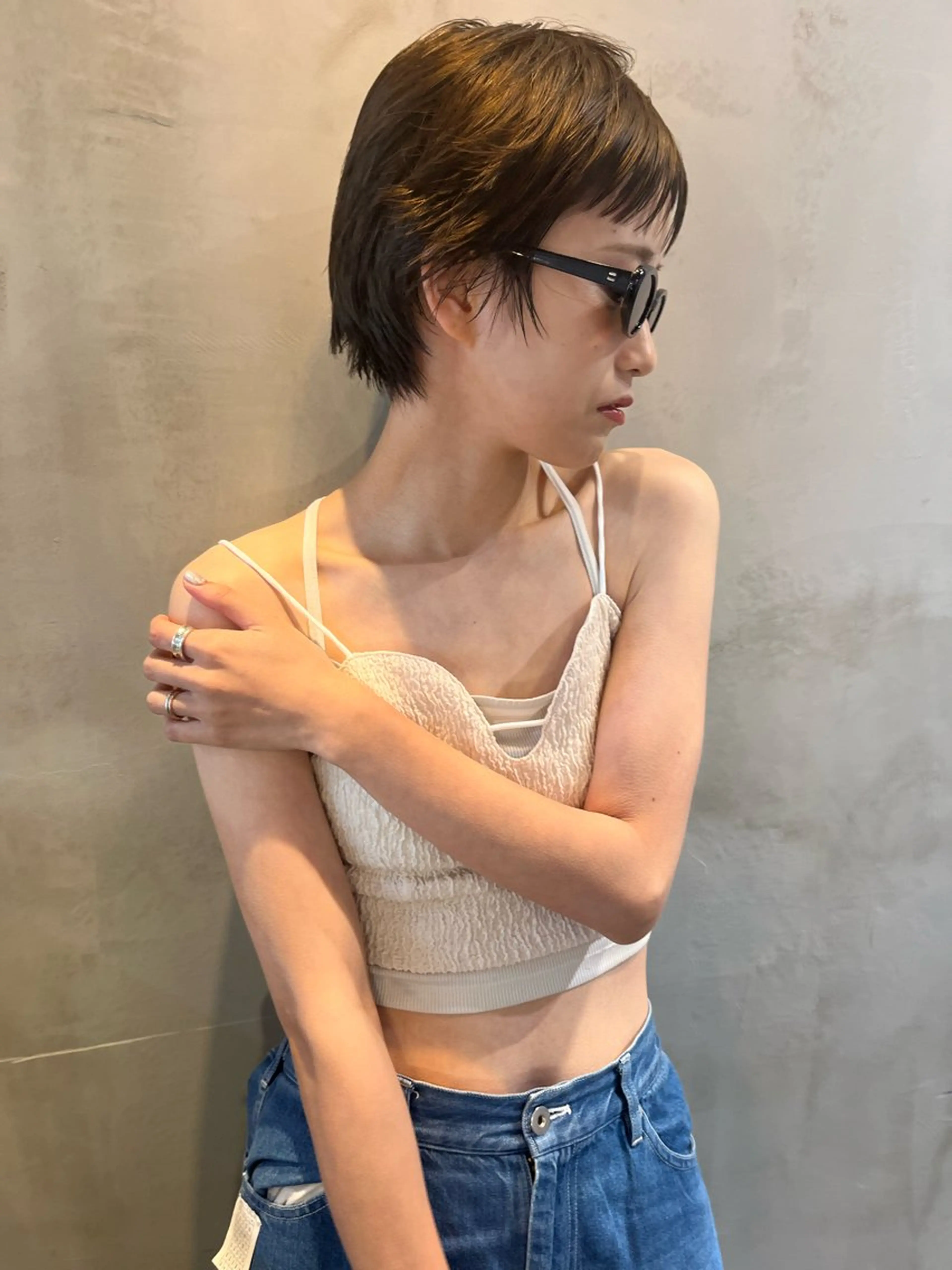 ショート カラー ボブ 似合わせカット ショートヘア 小顔カット ロエ平尾山荘所属・平尾/高宮/艶カラー /ハイライト/綜一郎のヘアスタイル