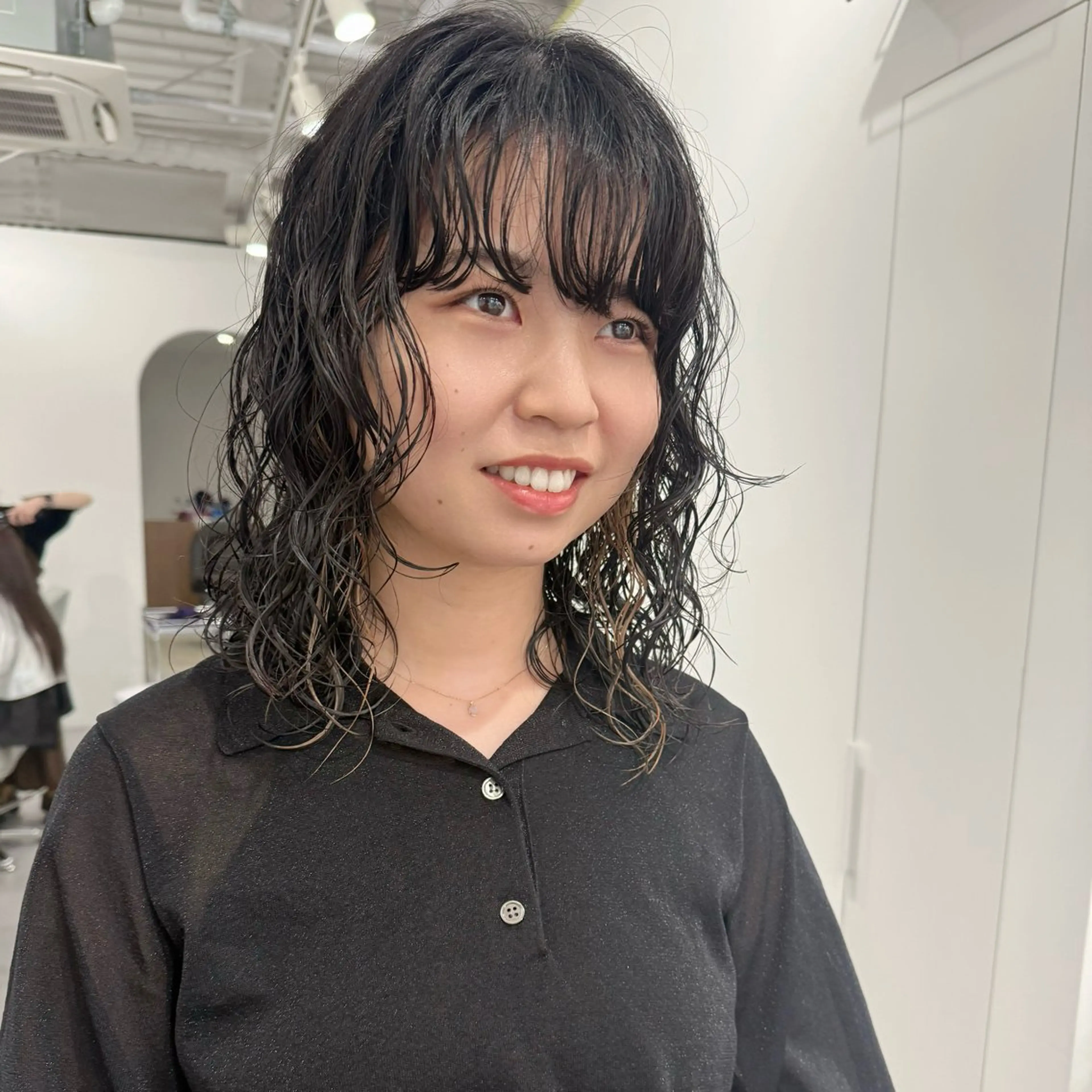 ミディアム パーマ ボブレイヤー ミディアムパーマ ボブ レイヤーカット カット パーマ 🍏レイヤーカット/ 春日井🍏鵜飼元喜のヘアスタイル