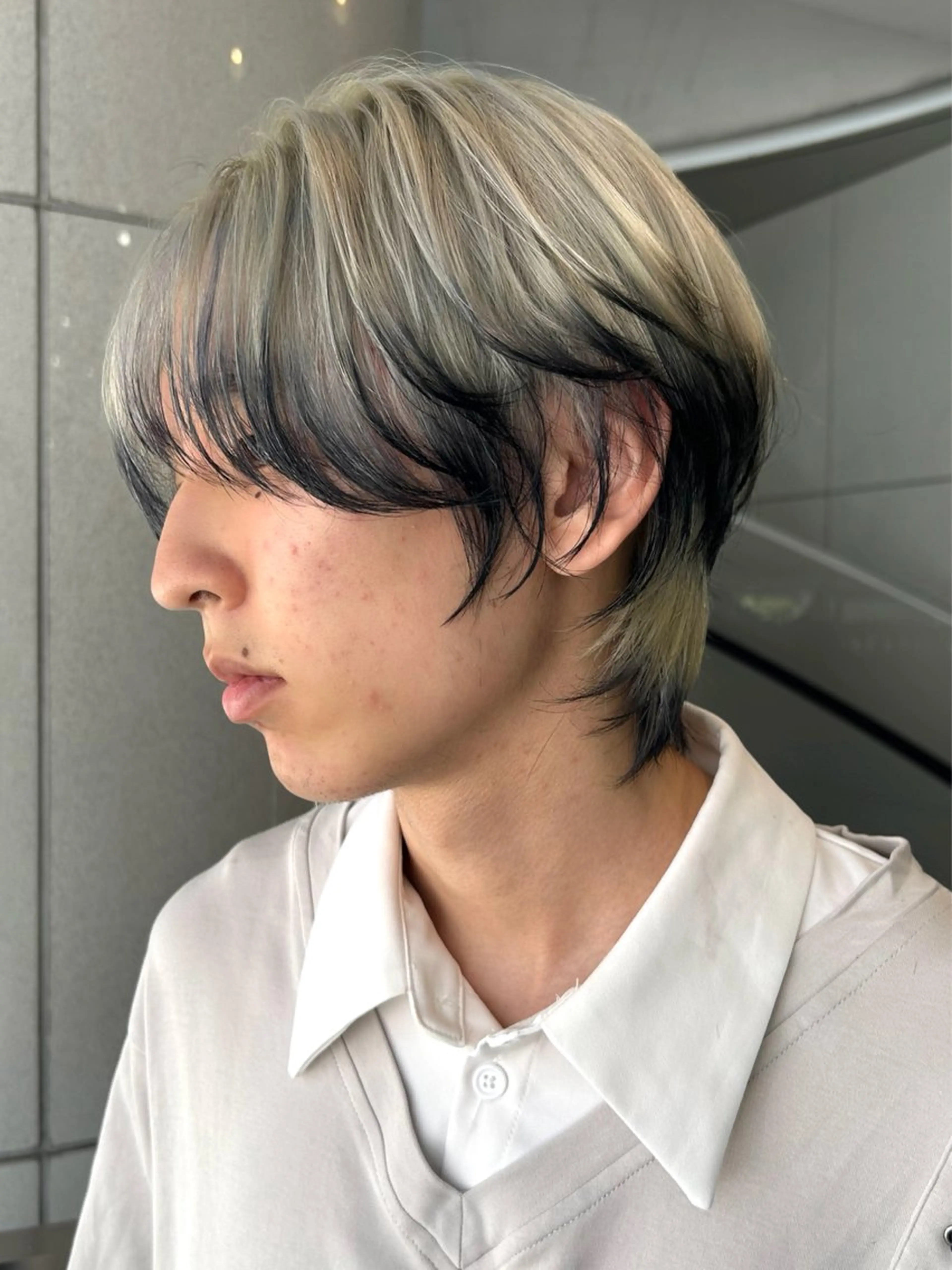 カラー メンズ センターパート メンズ韓国風 マッシュ メンズパーマ 刈り上げ 船橋/パーマ/メンズ キチ/RITSU🪡のヘアスタイル