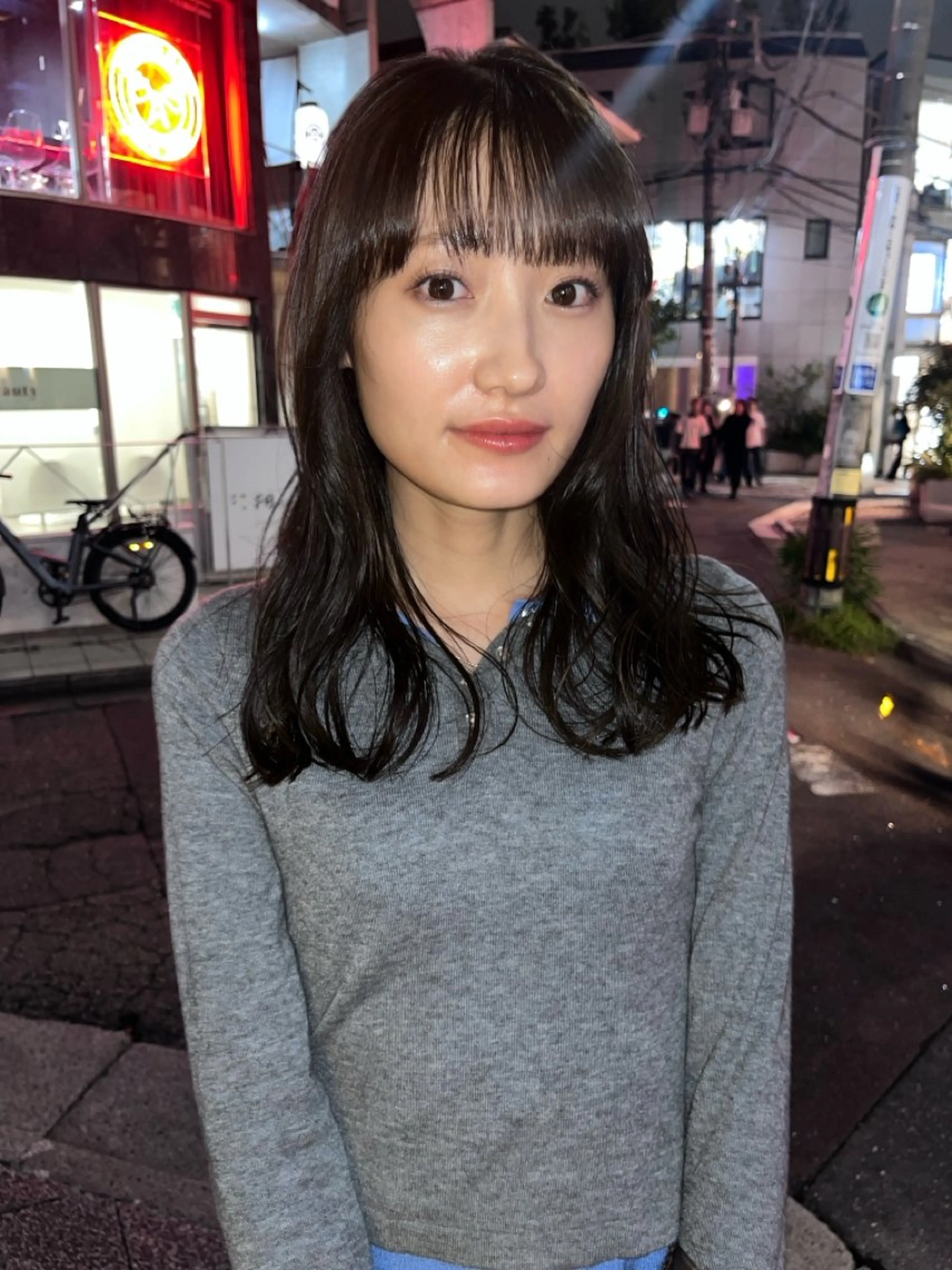 セミロング カラー 赤み消しカラー/ ナチュラル/トモキのヘアスタイル