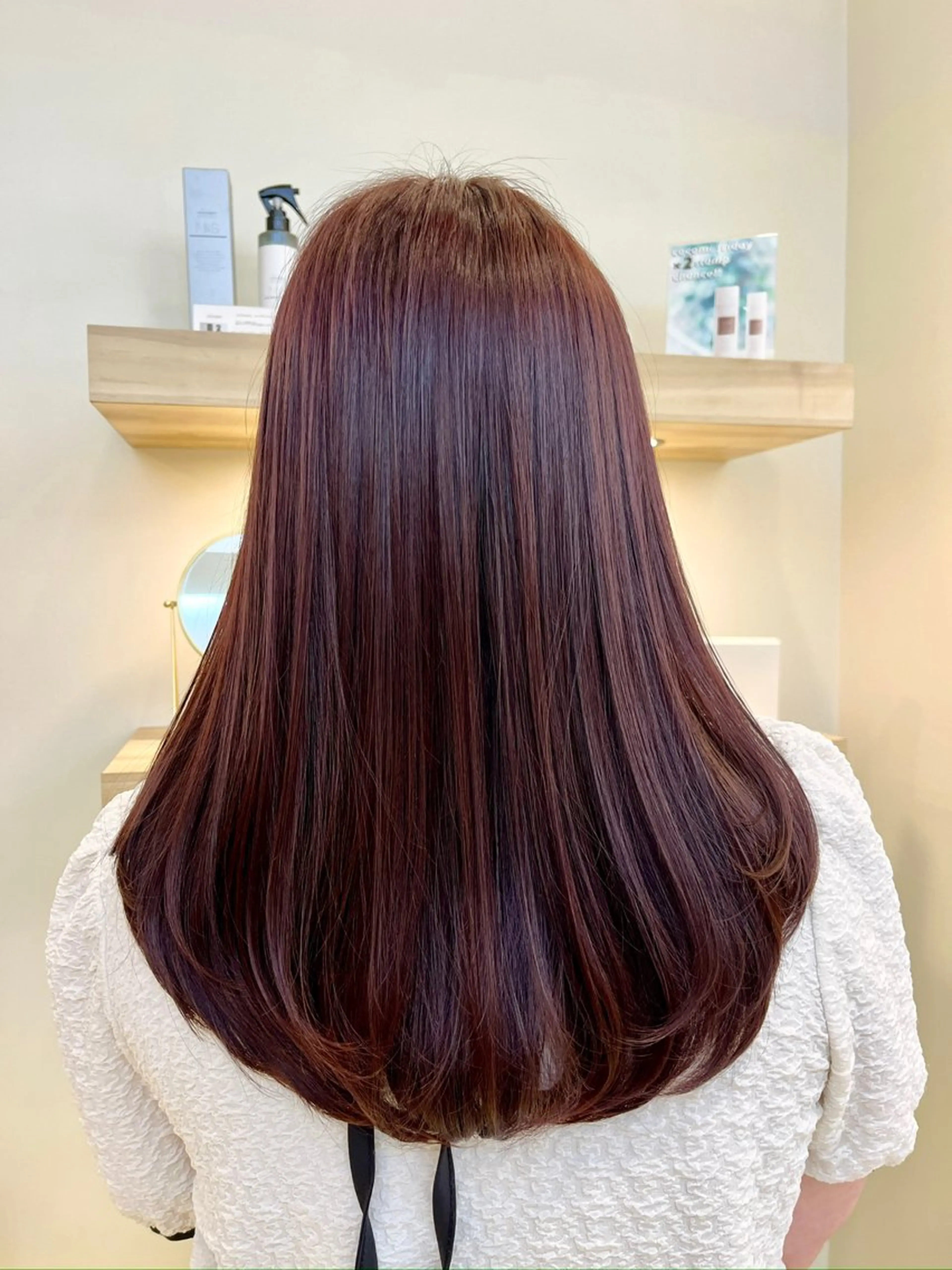 ロング カラー ヘアカラー トリートメント 暖色カラー🍒スパ/ canna‎🤎のヘアスタイル