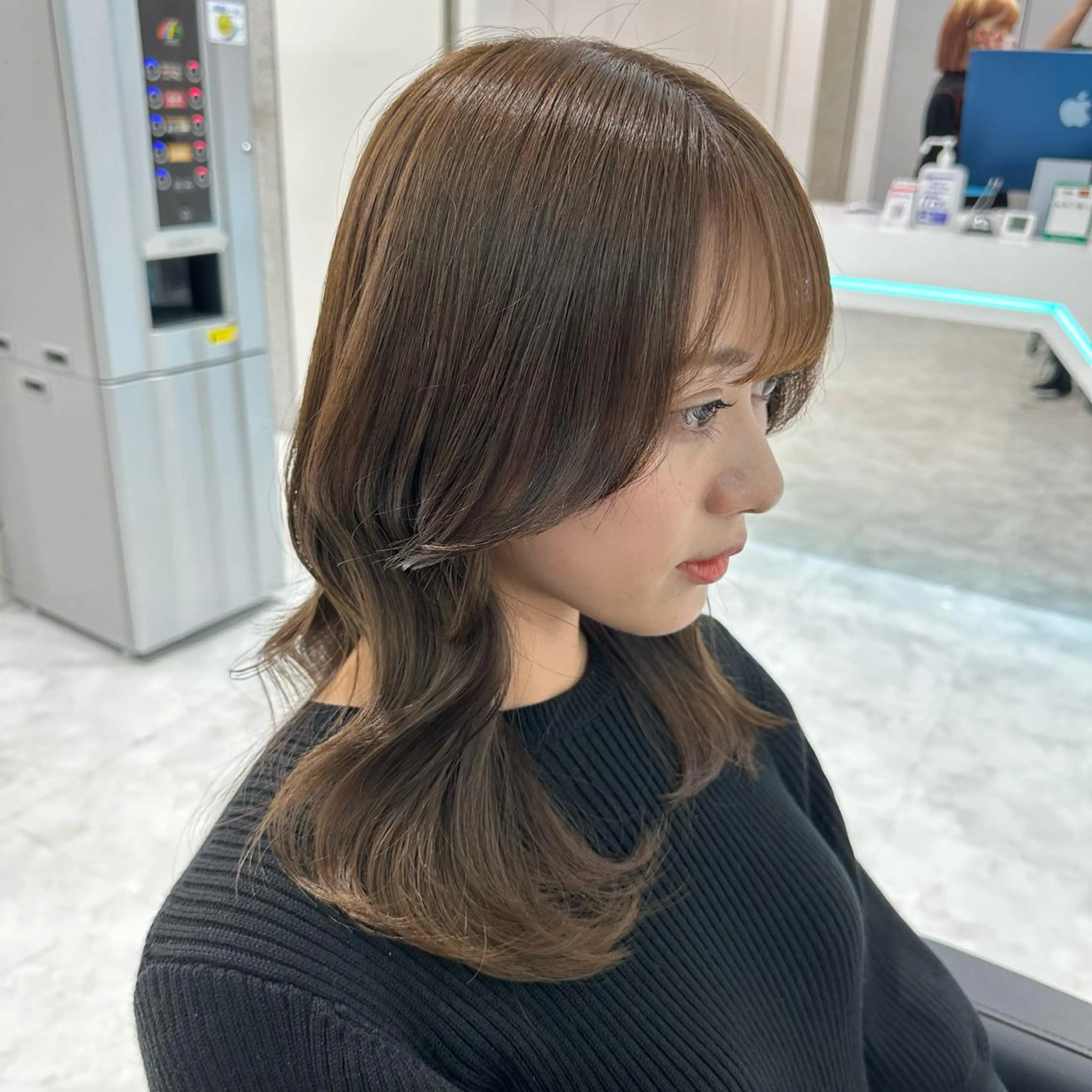 ミディアム カラー カット ヘアカラー トリートメント ヘッドスパ ヘアセット ♡上品韓国髪♡ブラ ウン/SAYATOのヘアスタイル