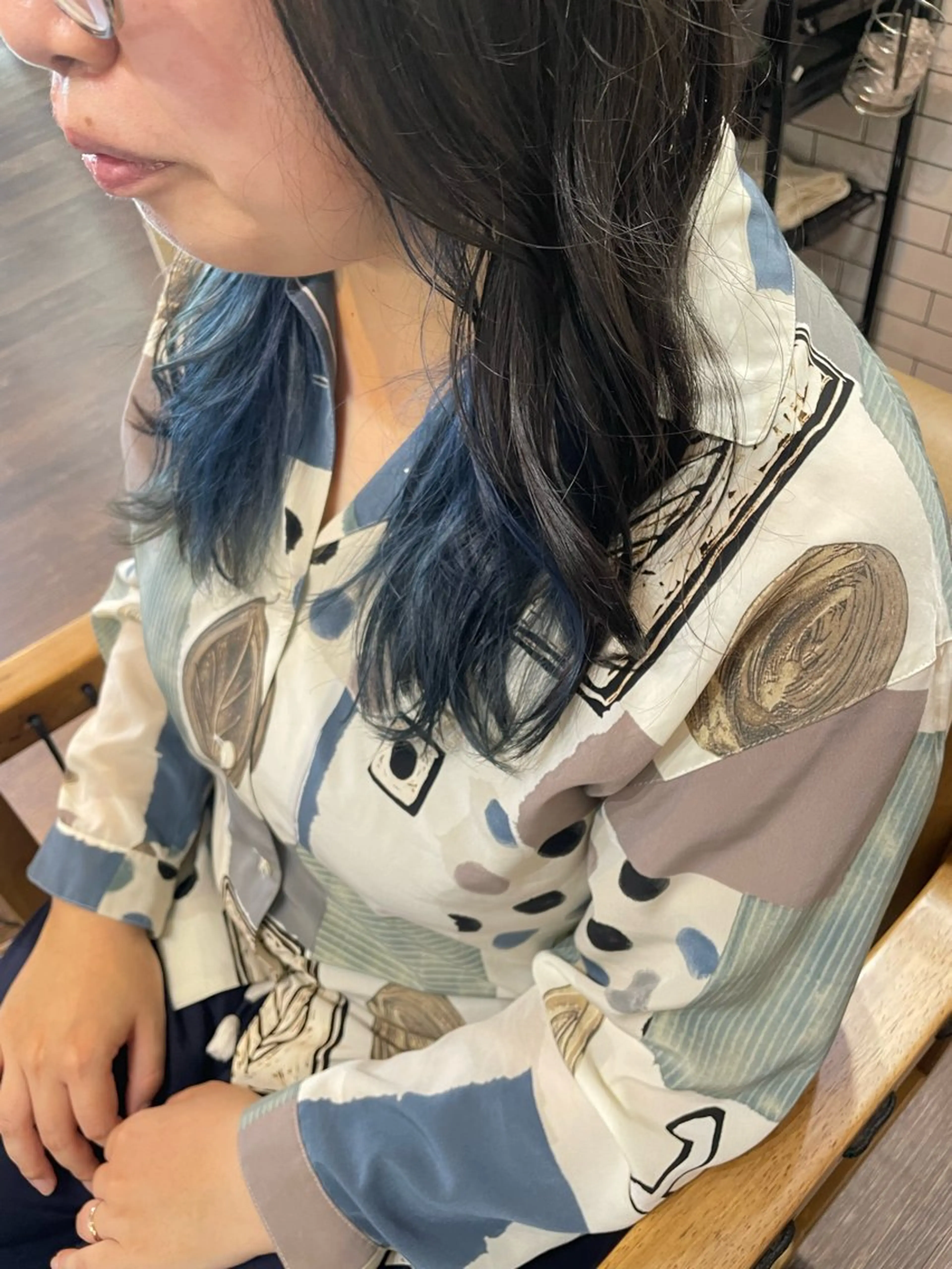 ロング カラー ブルーカラー インナーカラー 髪質改善カラー💛 NANOHAのヘアスタイル