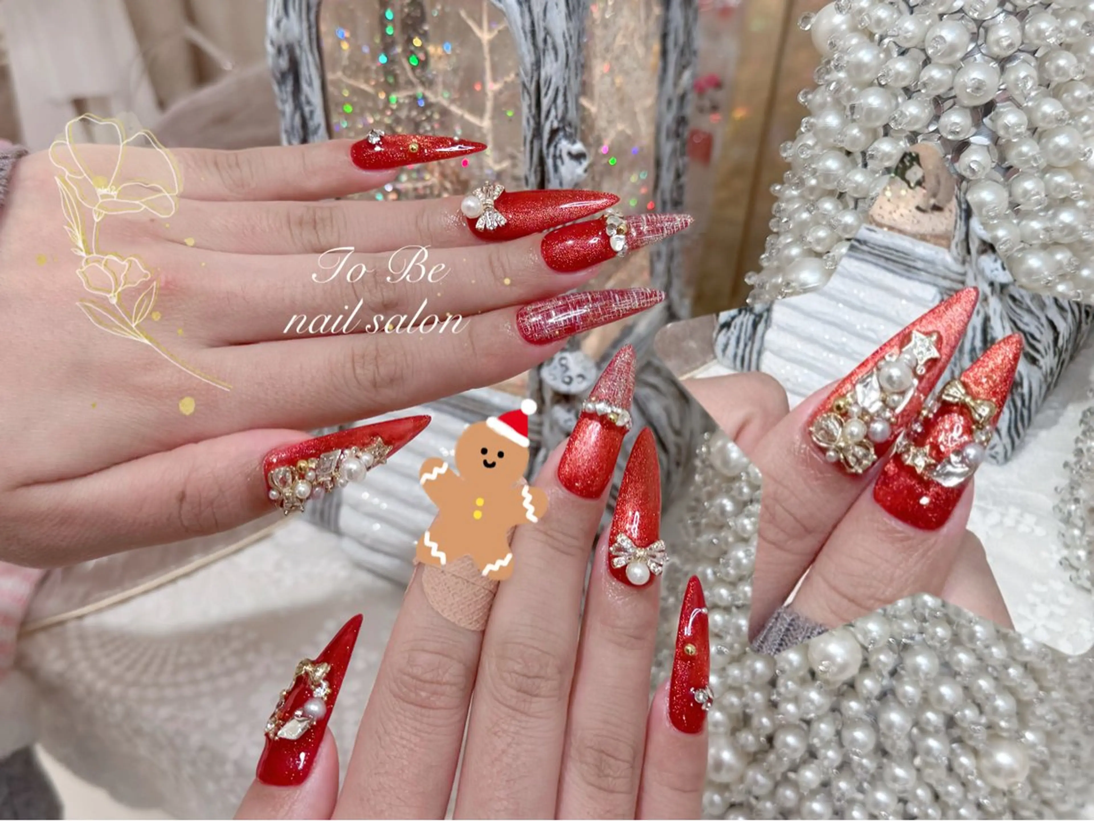 ロング ハンドネイル Nail Salon To Be珈月のネイルデザイン
