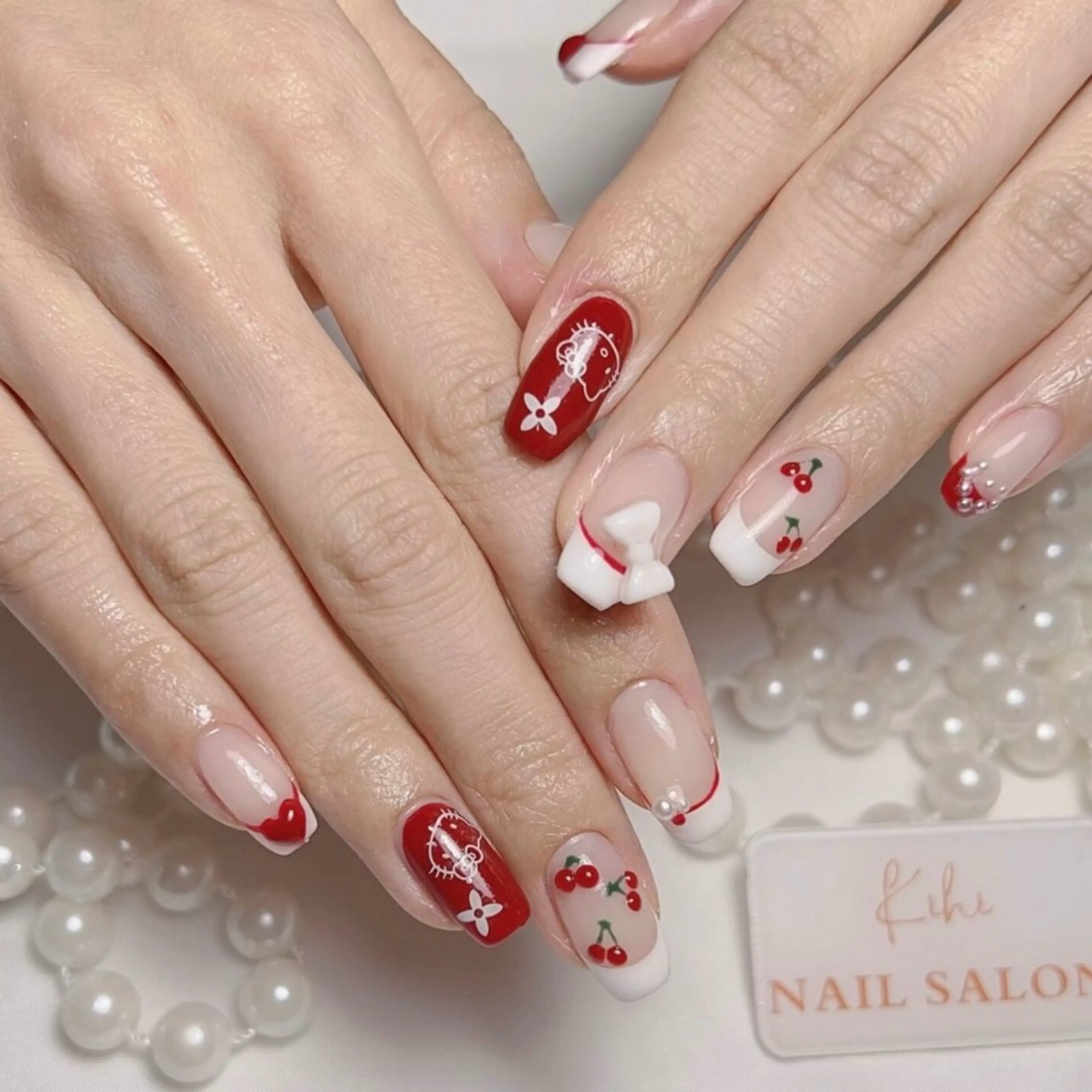 ネイル アートネイル フレンチネイル ジェルネイル グラデーション 韓国ネイル ハンドネイル ハンドケア さくら💮💮 【オフ無料】のネイルデザイン