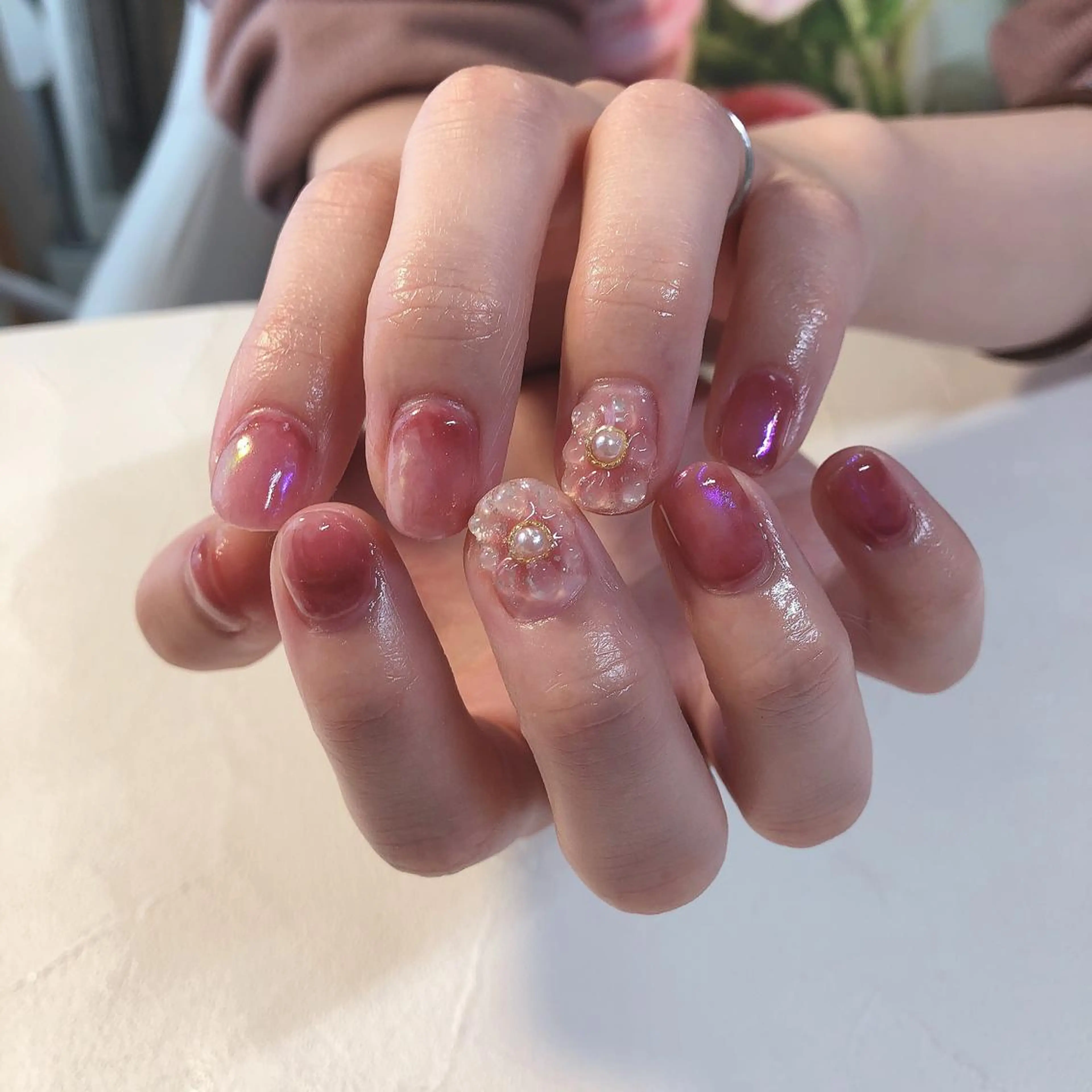 ネイル ニュアンスネイル 春ネイル ハンドネイル nails 🎀meのネイルデザイン