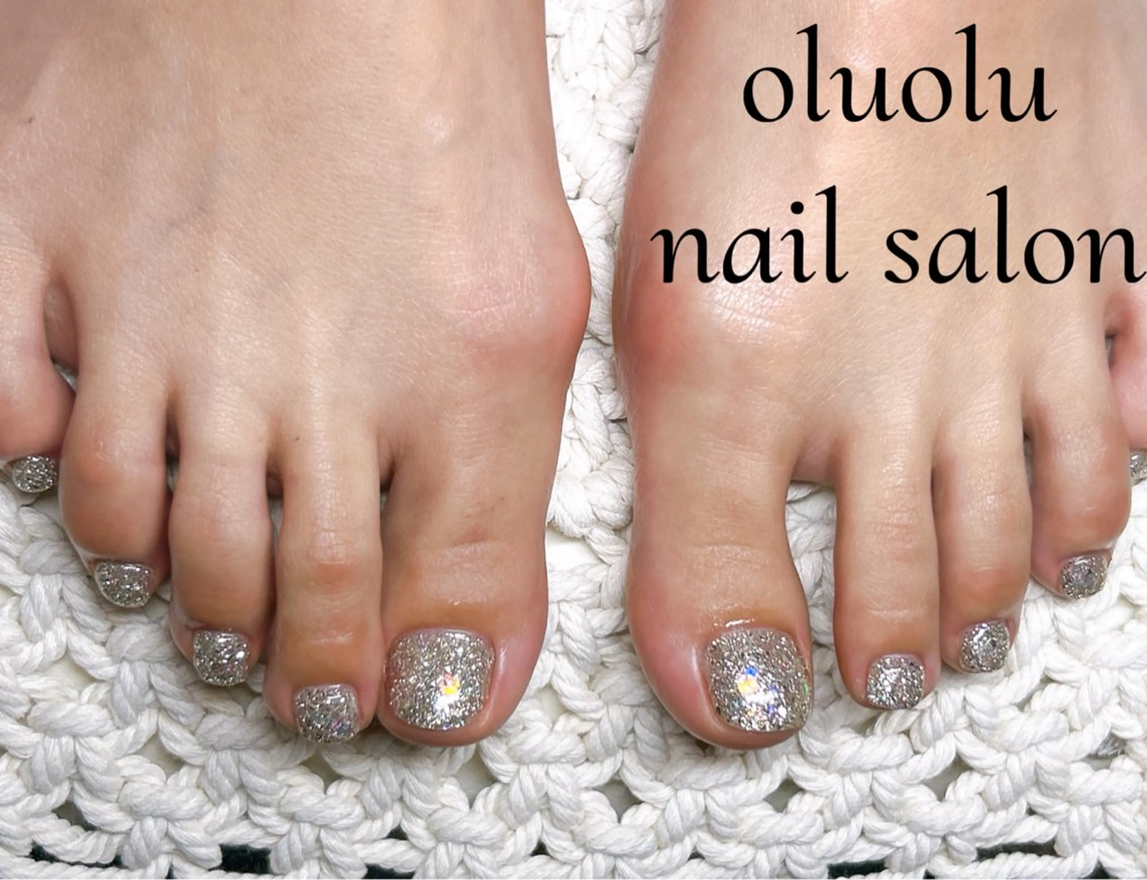 ネイル フラッシュネイル フットネイル ラメ(グリッター) マグネットネイル oluolu nailsalonのネイルデザイン