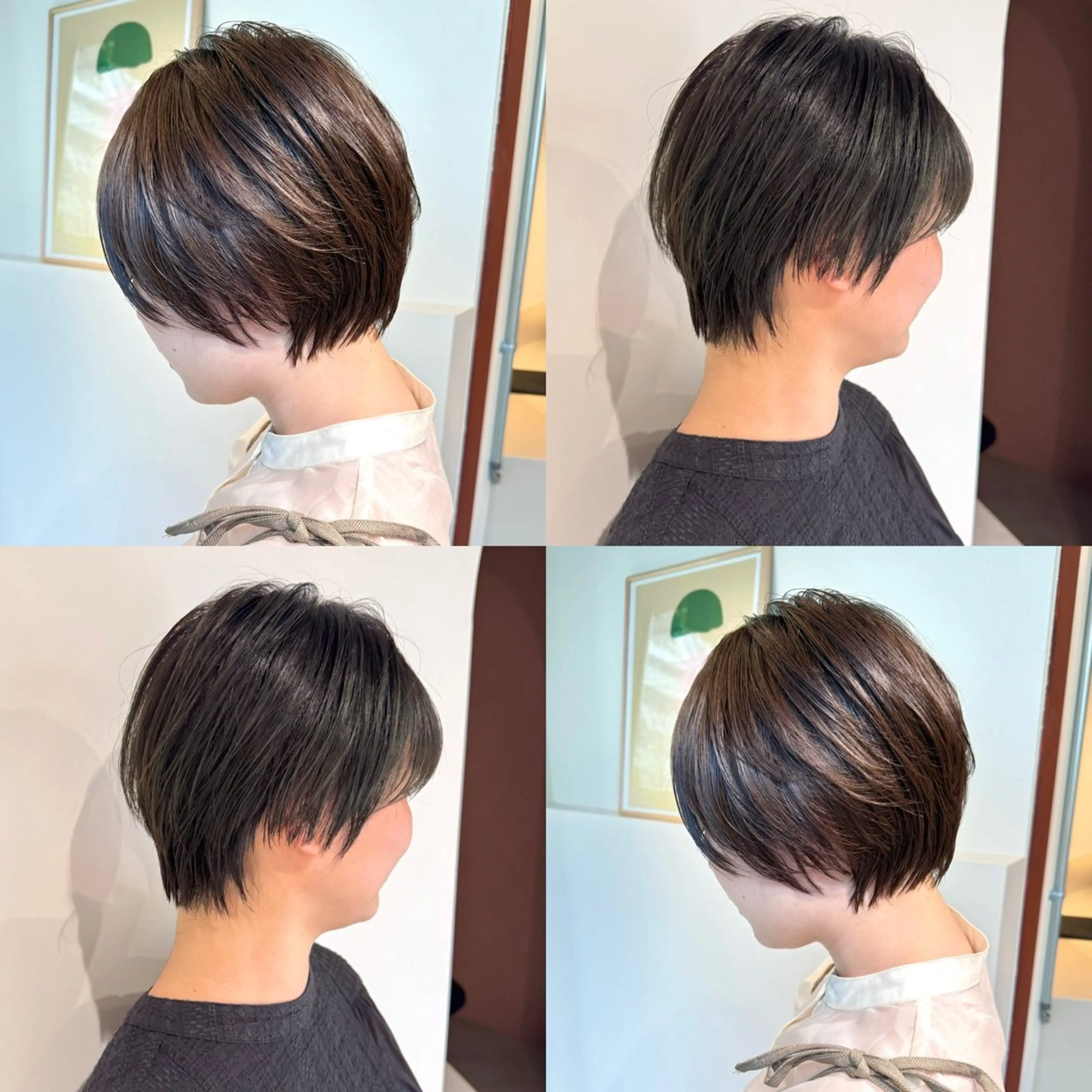 ショート カラー 切りっぱなしボブ ショートボブ アッシュ ベージュカラー グレージュ 髪質改善マスター 長尾勇弥/梅田中津のヘアスタイル