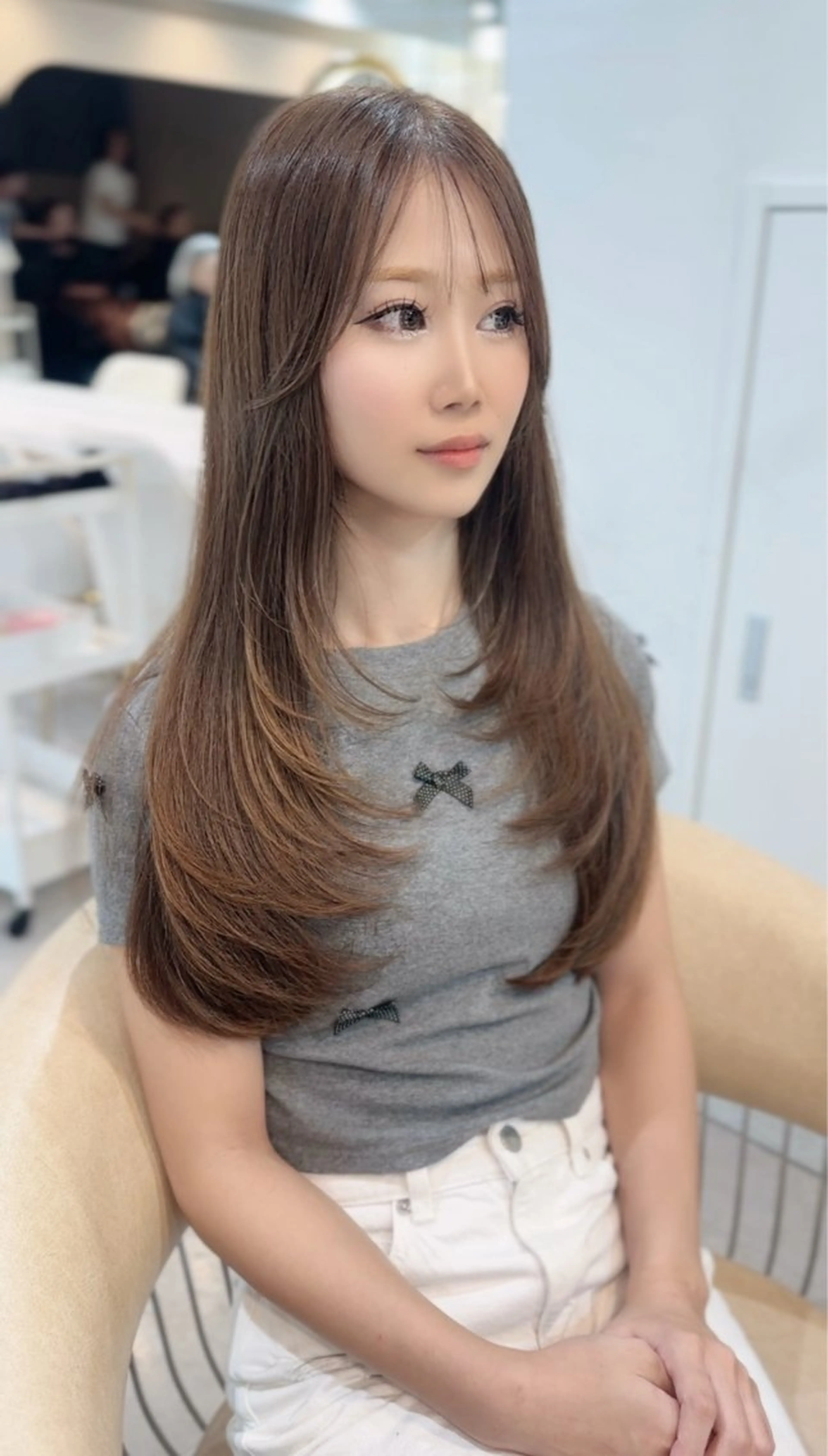 ロング カラー カット ヘアカラー トリートメント Akane レイヤー/艶カラーのヘアスタイル