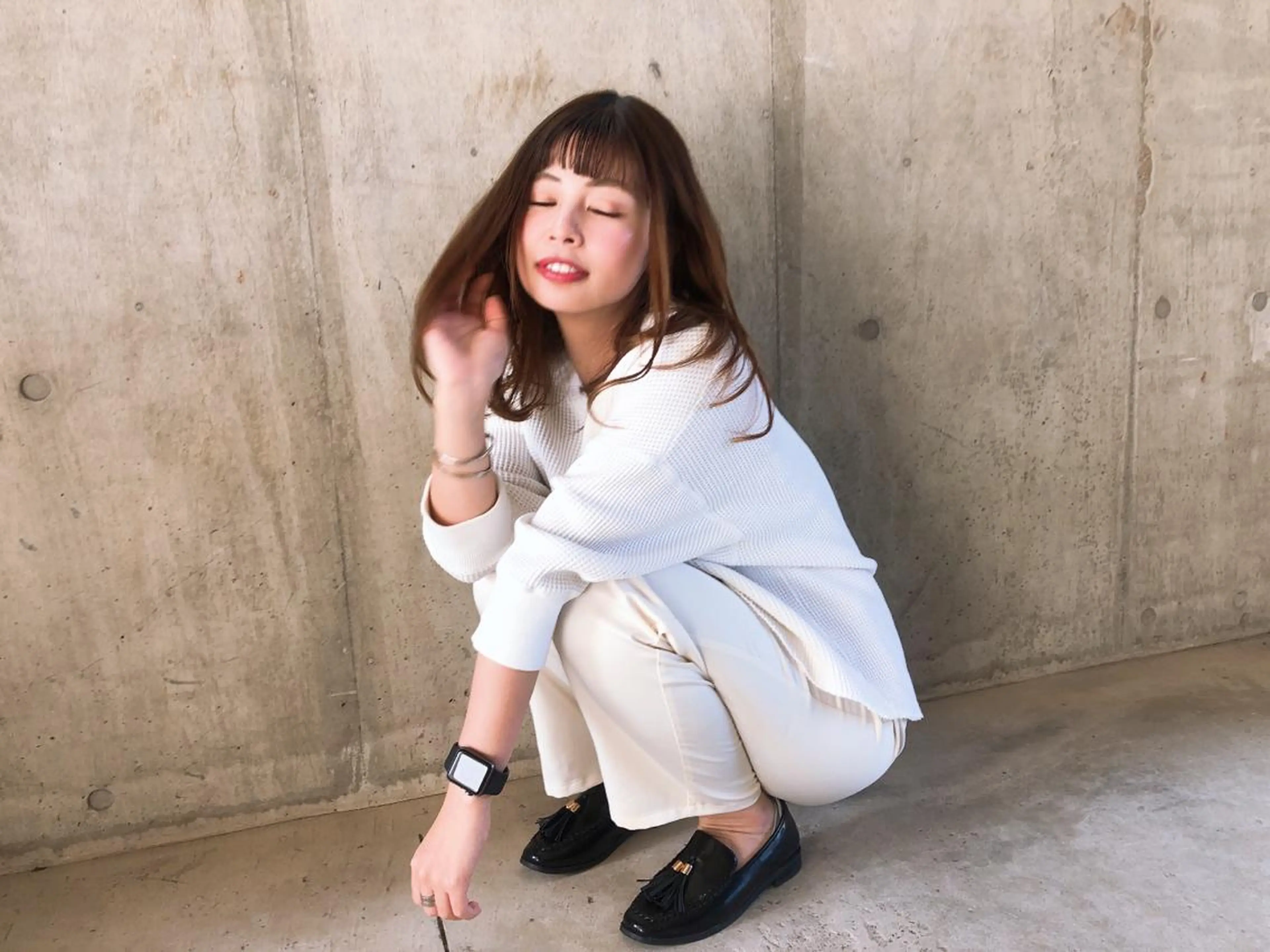 ミディアム カラー イルミナカラー 髪質改善 縮毛矯正 美容室tuuli 大名店所属・tuuli トゥーリのヘアスタイル