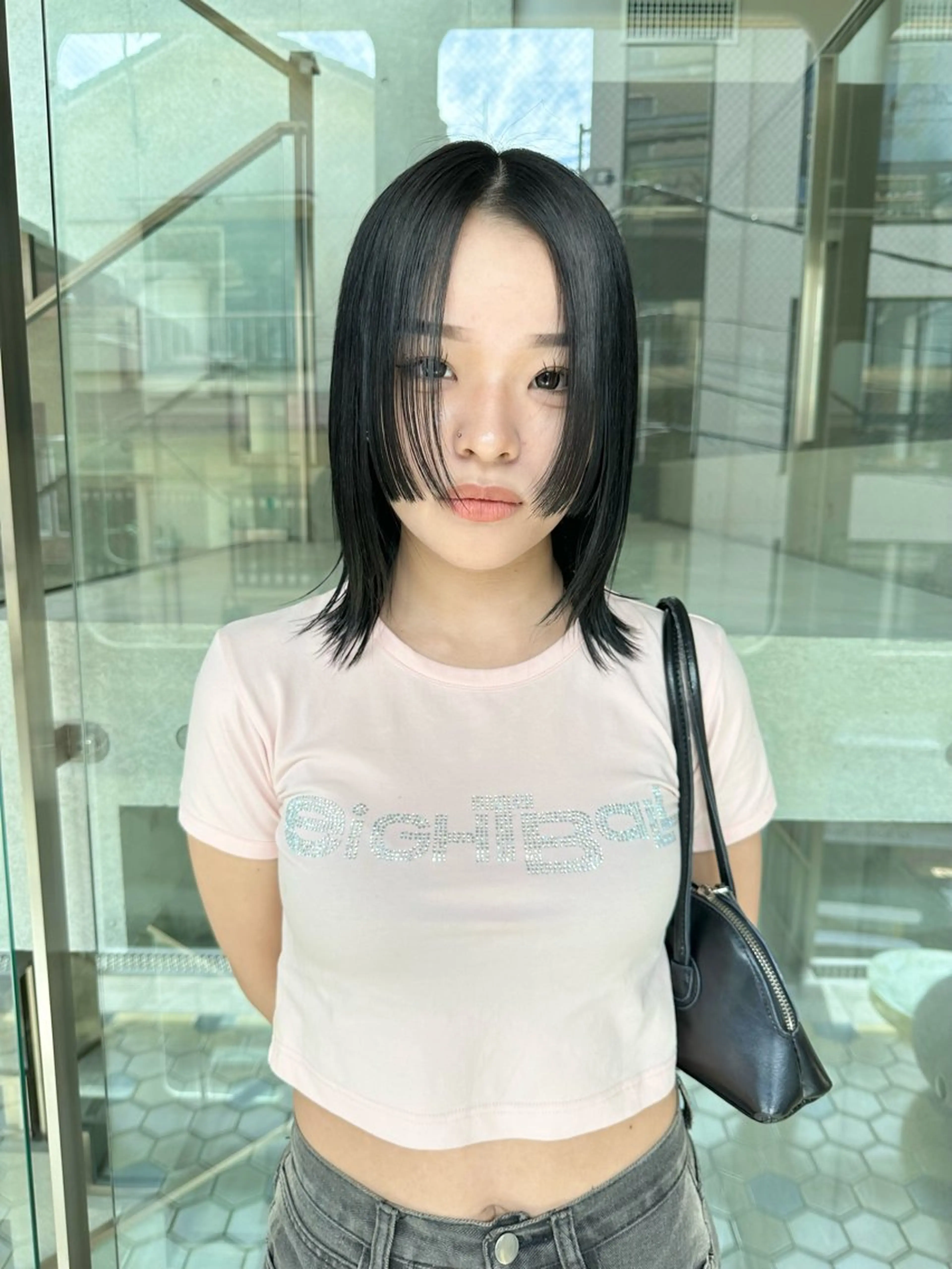 ミディアム カラー 顔周りカット カット ヘアカラー トリートメント kai .のヘアスタイル