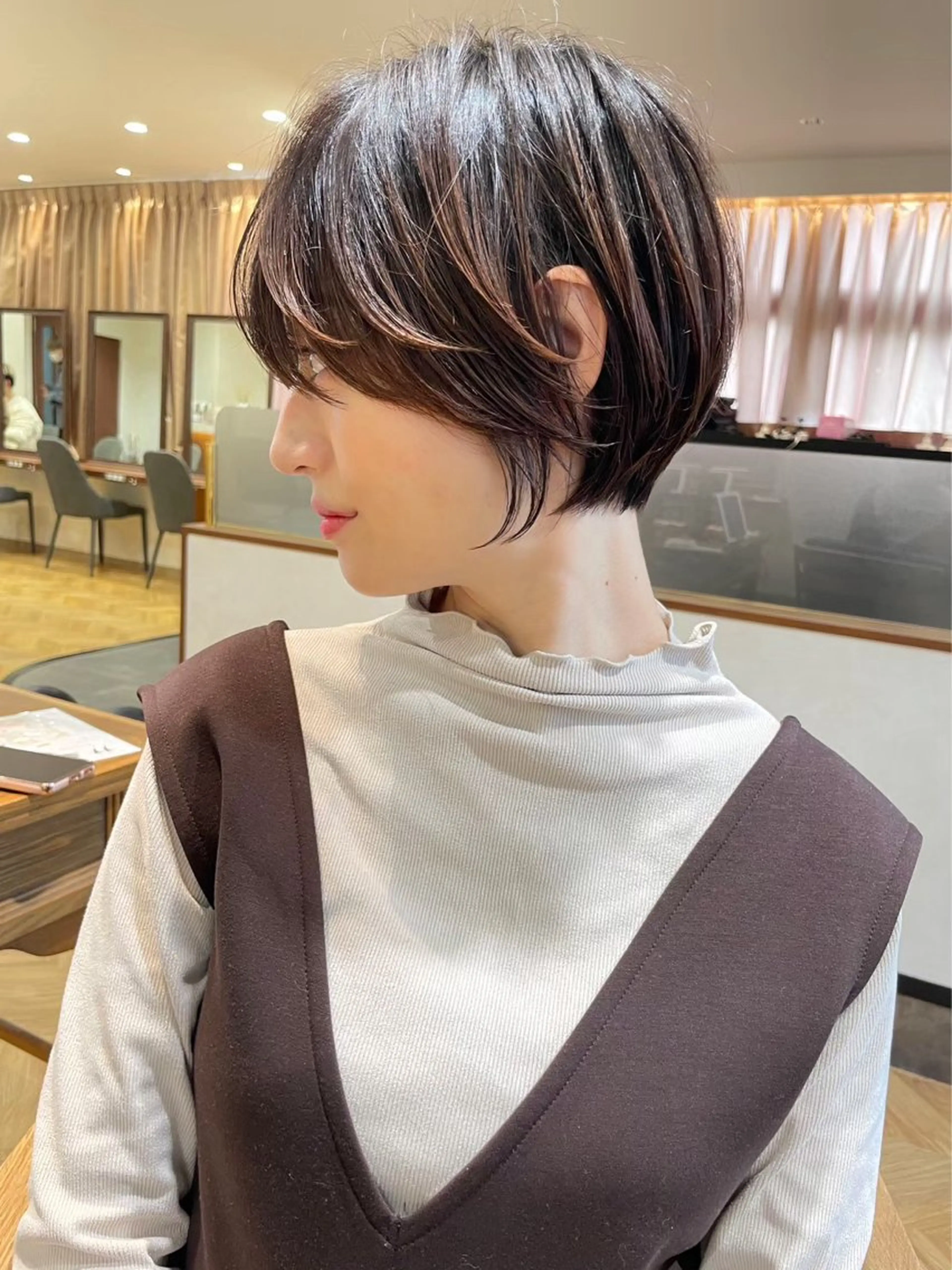 ショート カラー カット ヘアカラー トリートメント Lond Bloom 天神ショート/ボブのヘアスタイル