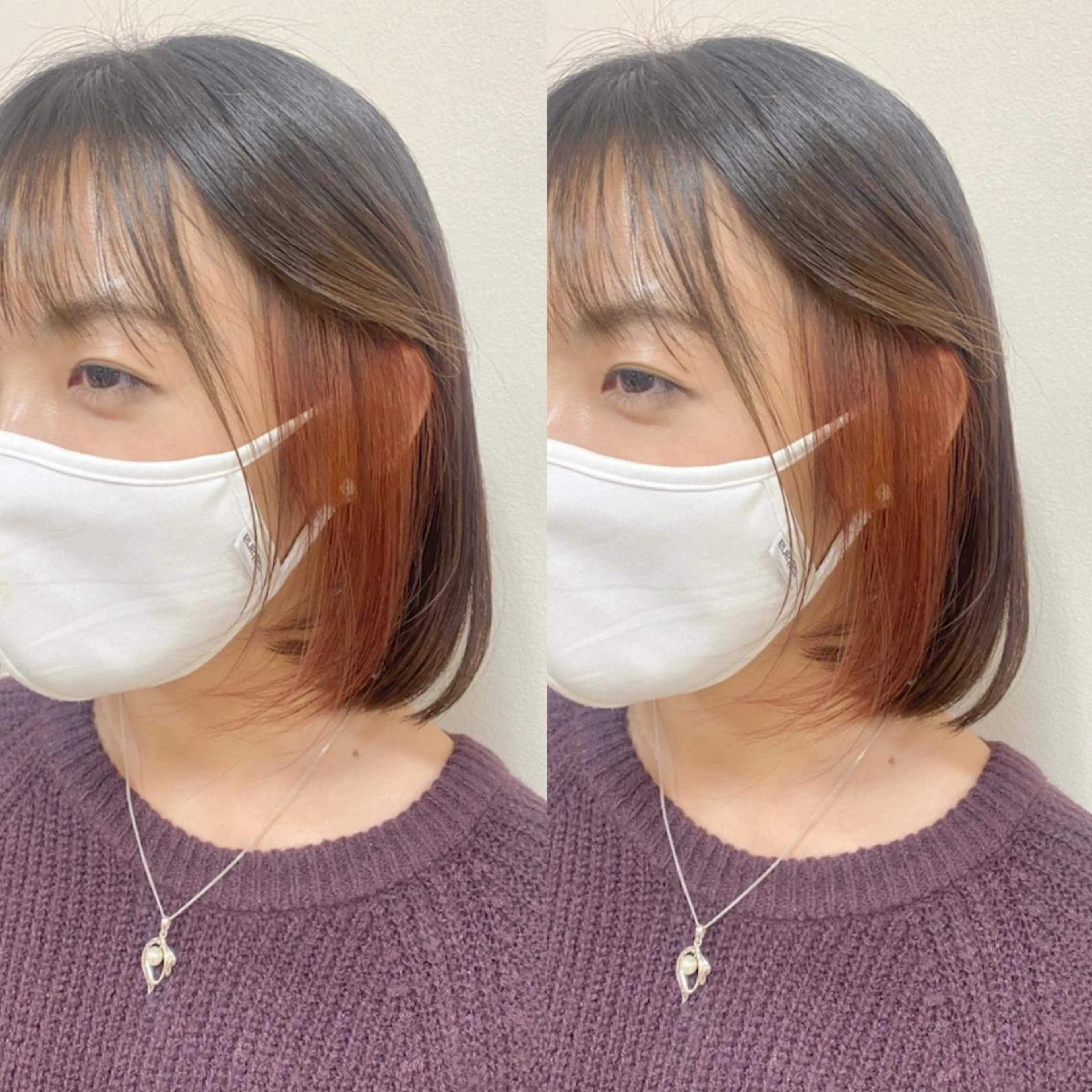 ミディアム カラー ヘアアレンジ ブリーチ イヤリングカラー ブリーチなしカラー 🌈haru🌻 藤沢ハイトーン🌈のヘアスタイル