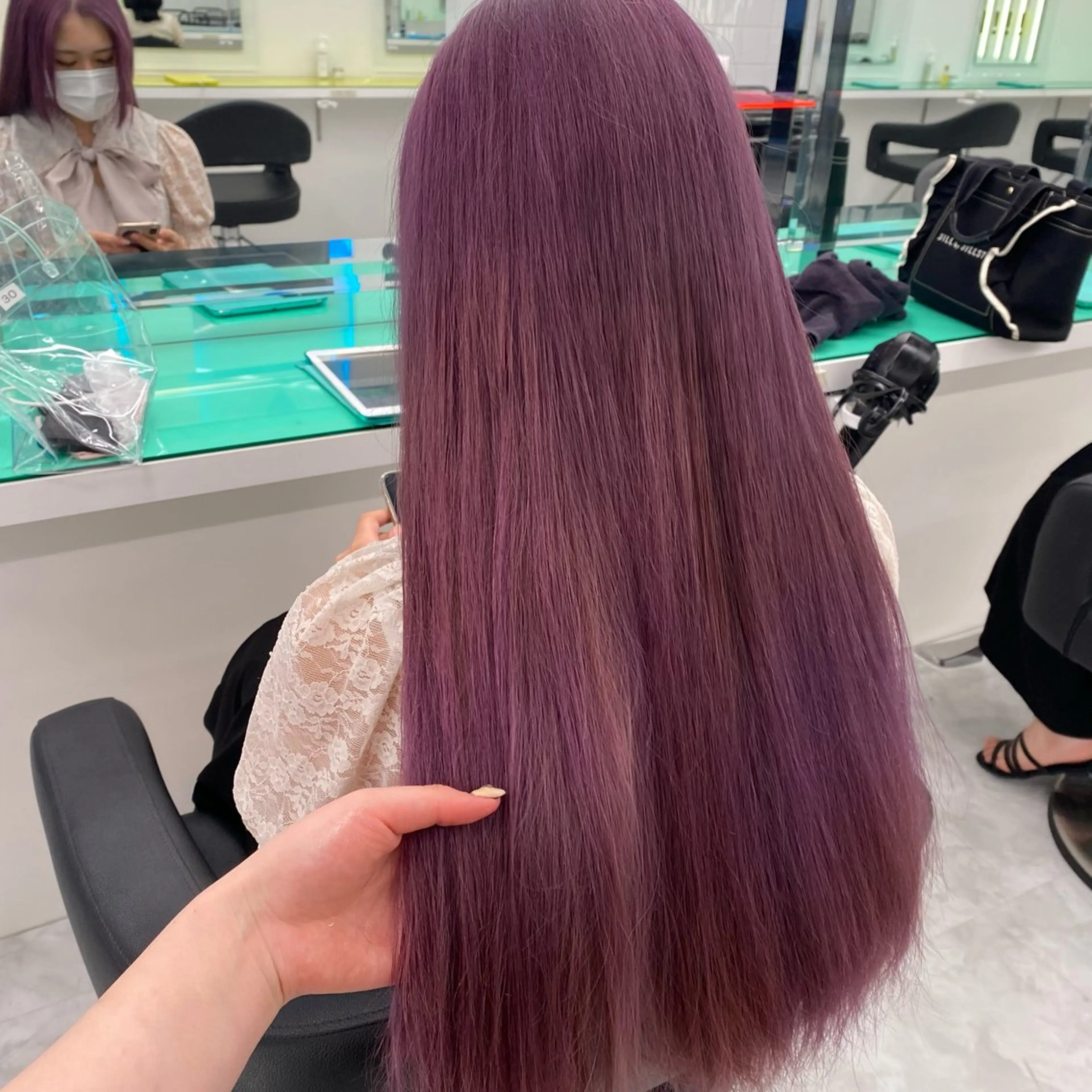 ロング カラー ヘアカラー ヘッドスパ ヘアセット 韓国ワンホンヘア 🎀SHIONEのヘアスタイル