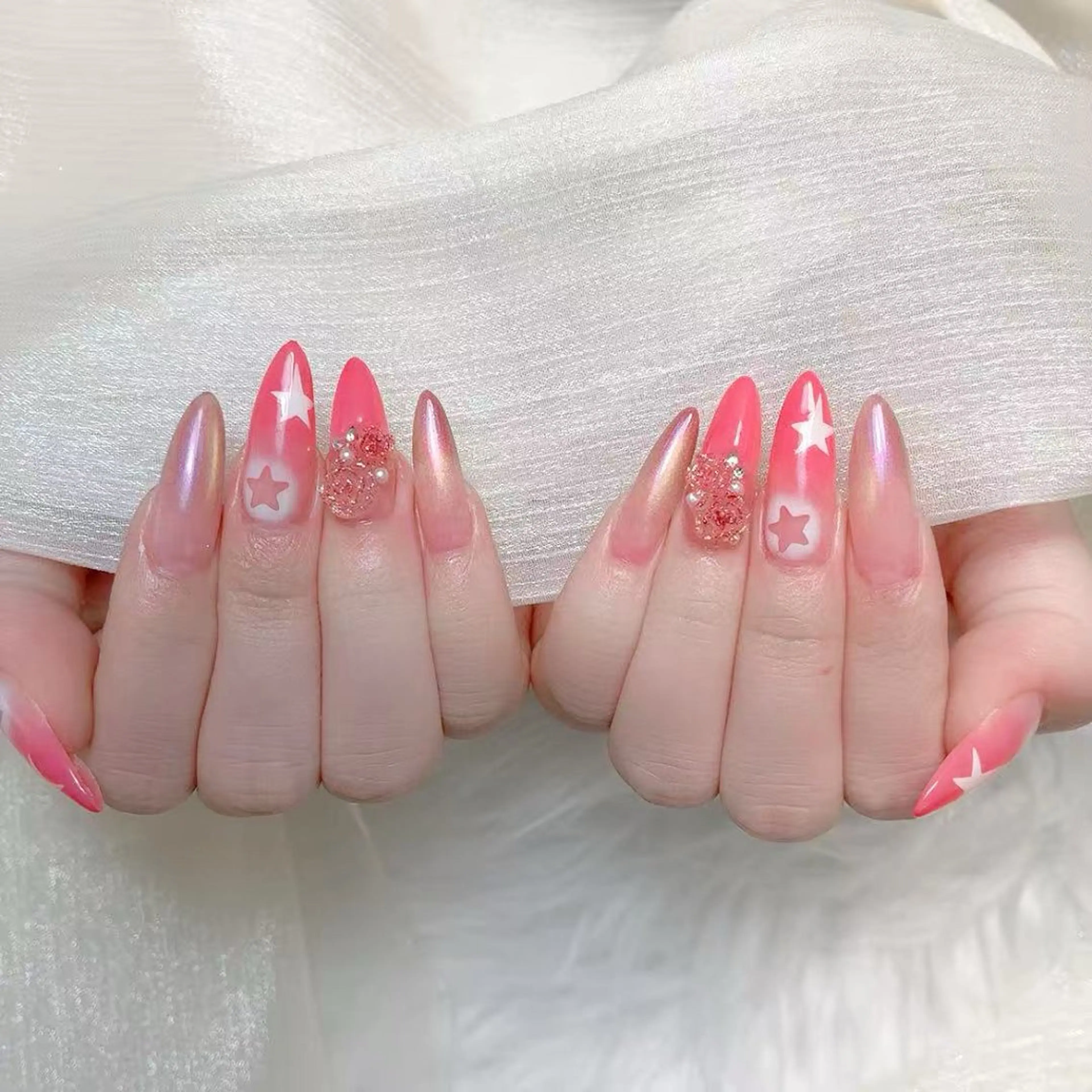 ネイル アニマル柄 チークネイル フラッシュネイル フットネイル フレンチネイル ハンドネイル B·U Nail大宮 長さだし専門店のネイルデザイン