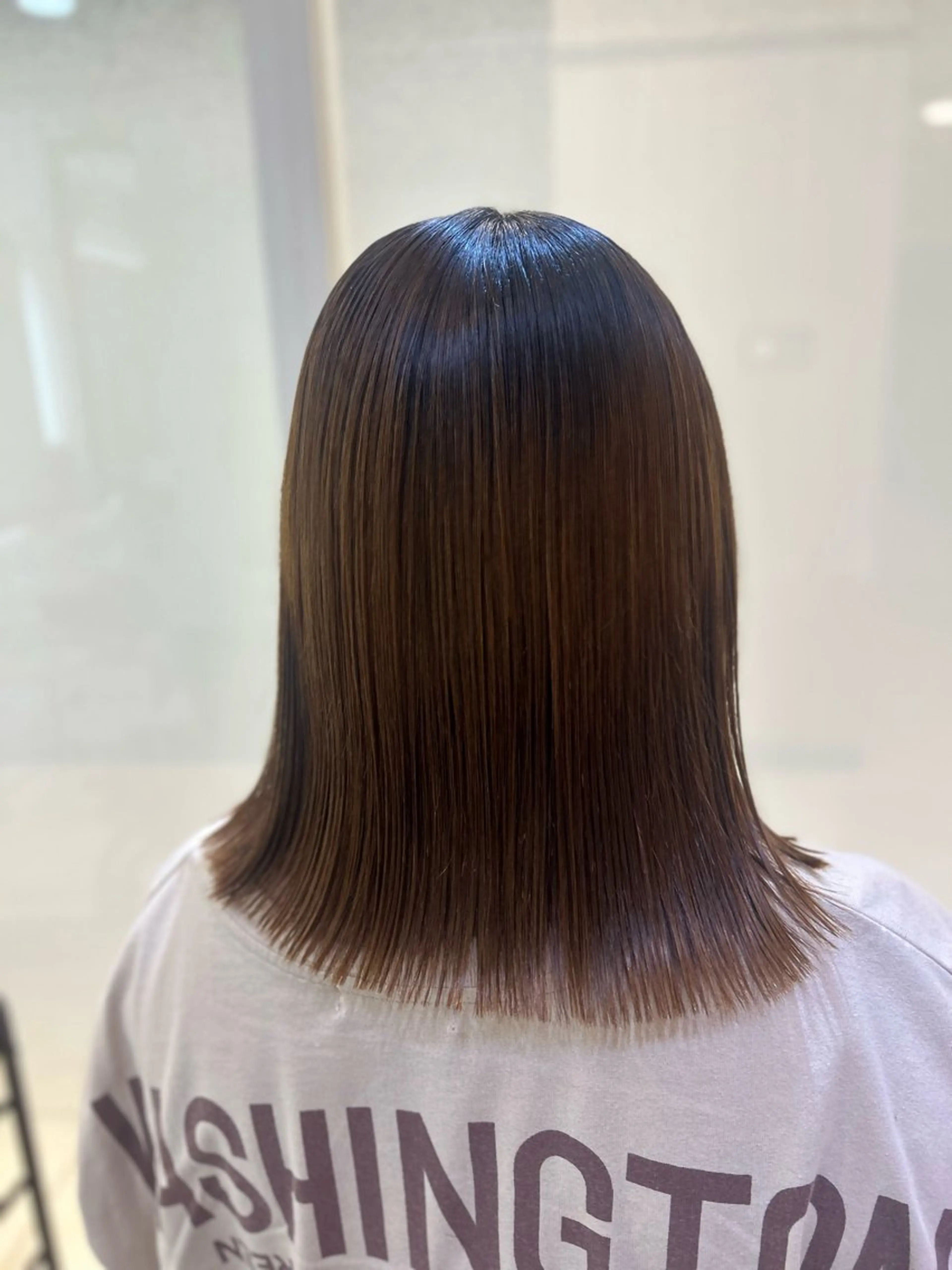 ミディアム パーマ カット 縮毛矯正 トリートメント 縮毛矯正/髪質改善/ 艶髪ササキナツミのヘアスタイル