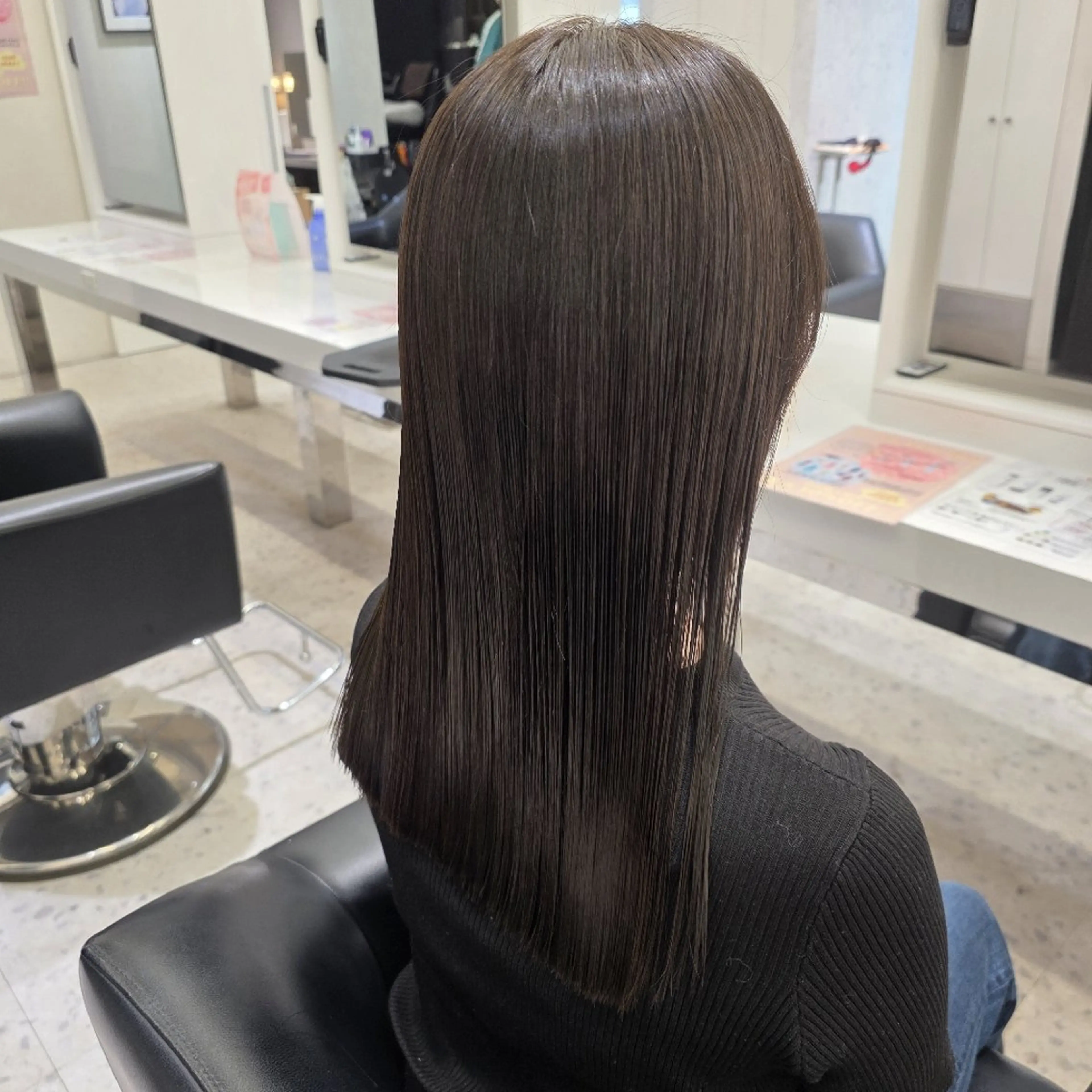 セミロング 髪質改善 カット ヘアカラー トリートメント ♡ストレート♡ メンズメニュー♡のヘアスタイル