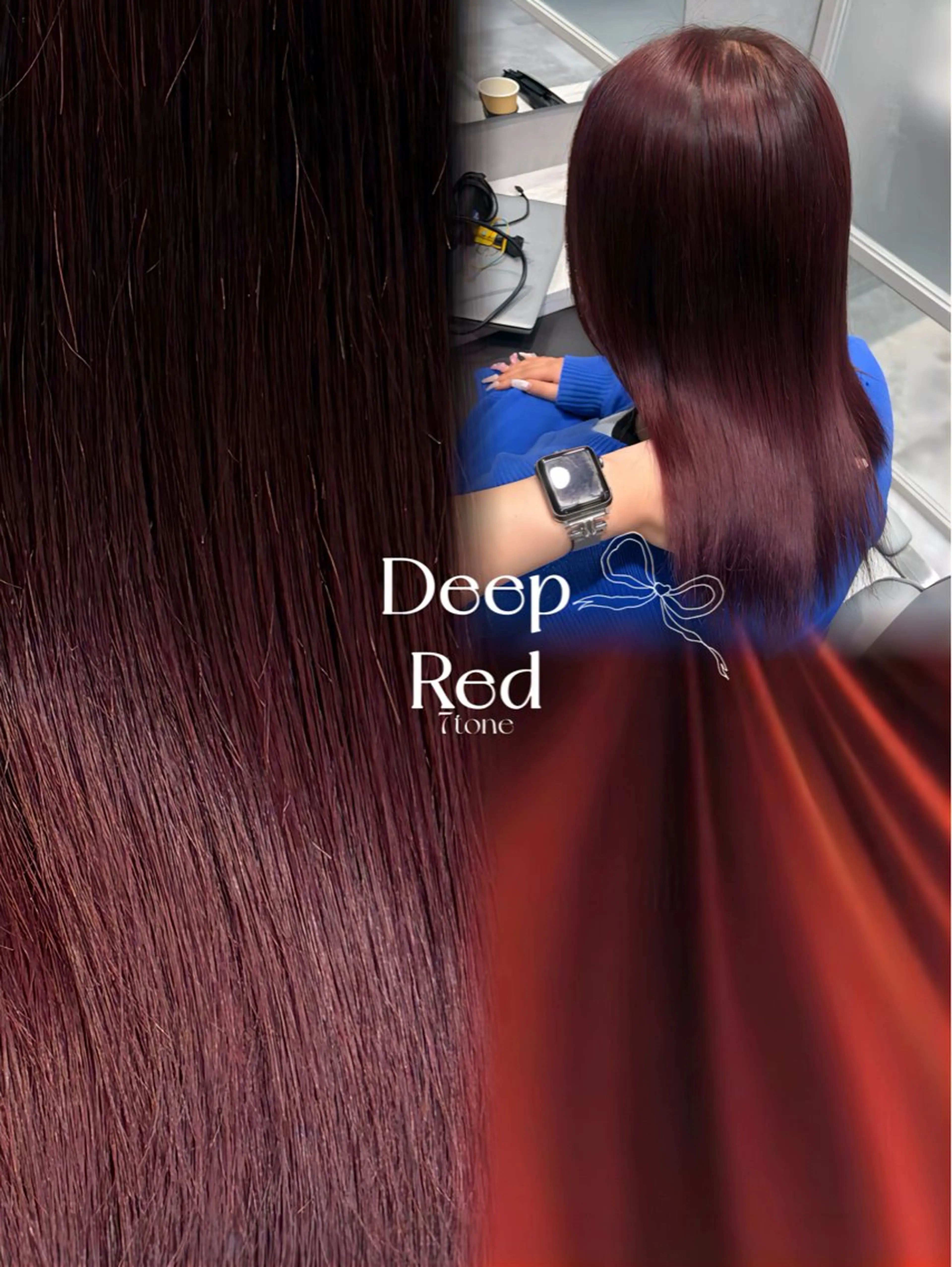 セミロング カラー ブリーチ ブリーチなしカラー レッドカラー カット ヘアカラー トリートメント MAKO/モテ髪/ ハイトーン/赤みなしのヘアスタイル