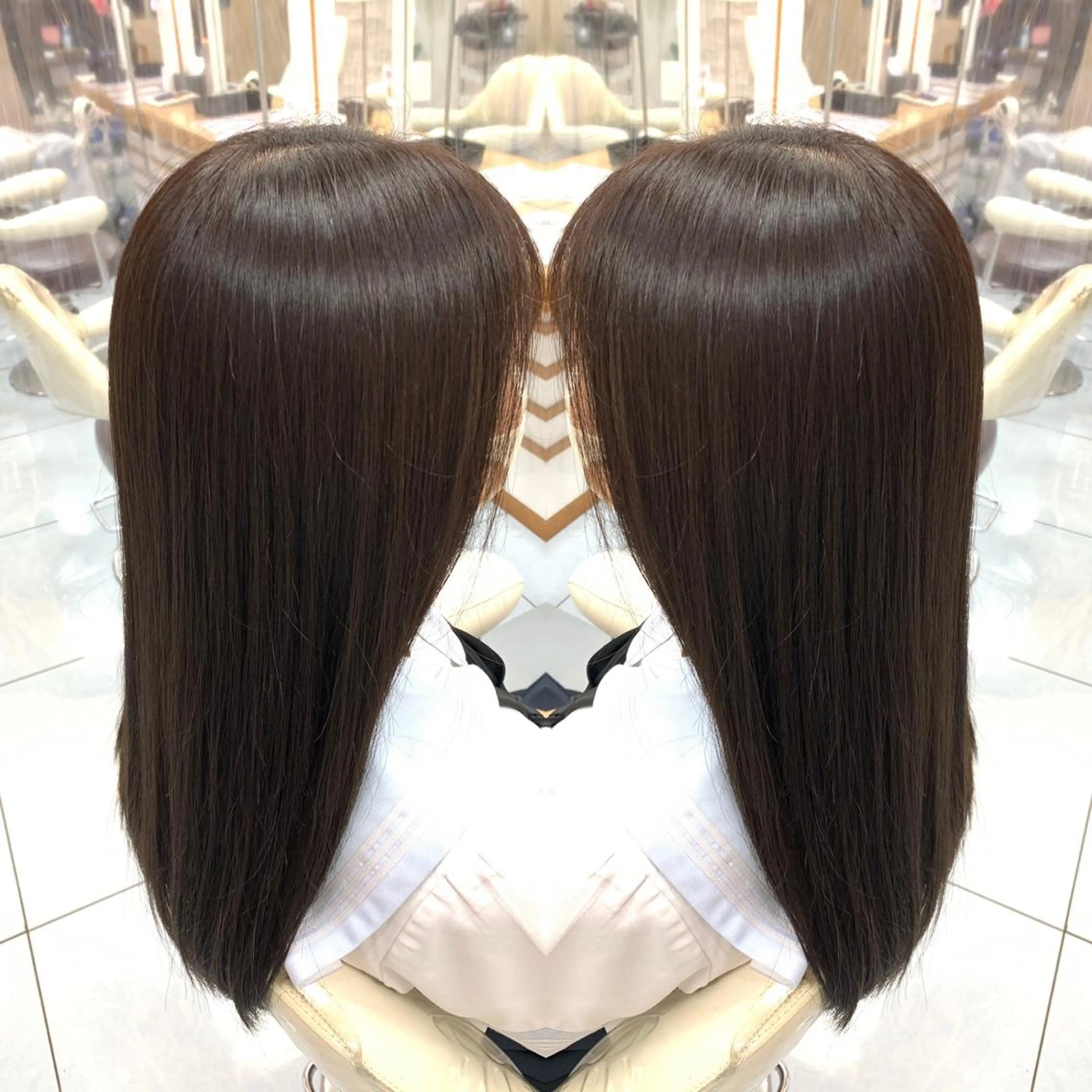 セミロング 髪質改善 縮毛/レイヤー 韓国/橋口のヘアスタイル